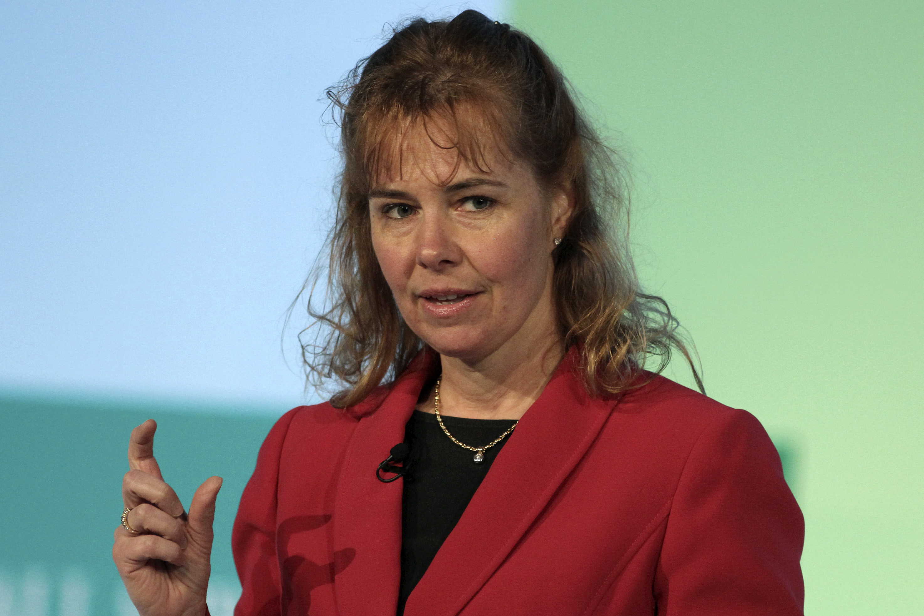 Christina Lampe-Onnerud, then executive chairman of Boston-Power Inc., speaks during the Wall Street Journal ECO:nomics "Creating Environmental Capital" conference in Santa Barbara, California, U.S., on Friday, March 4, 2011.