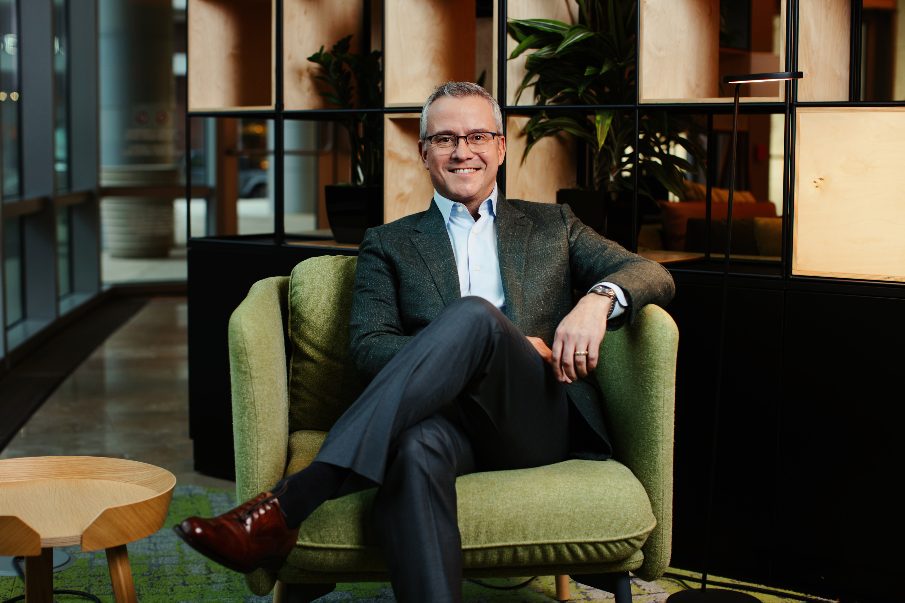 H&R Block CEO Jeff Jones in the company’s Kansas City, Missouri office.