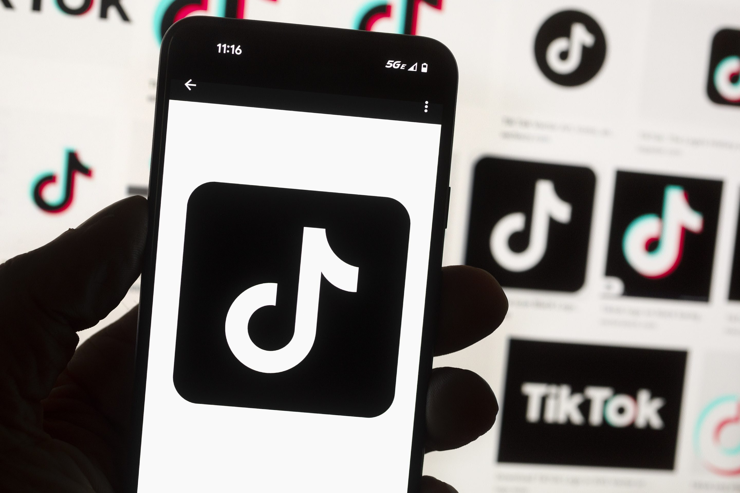 The TikTok logo is seen on a cellphone on Oct. 14, 2022, in Boston. 