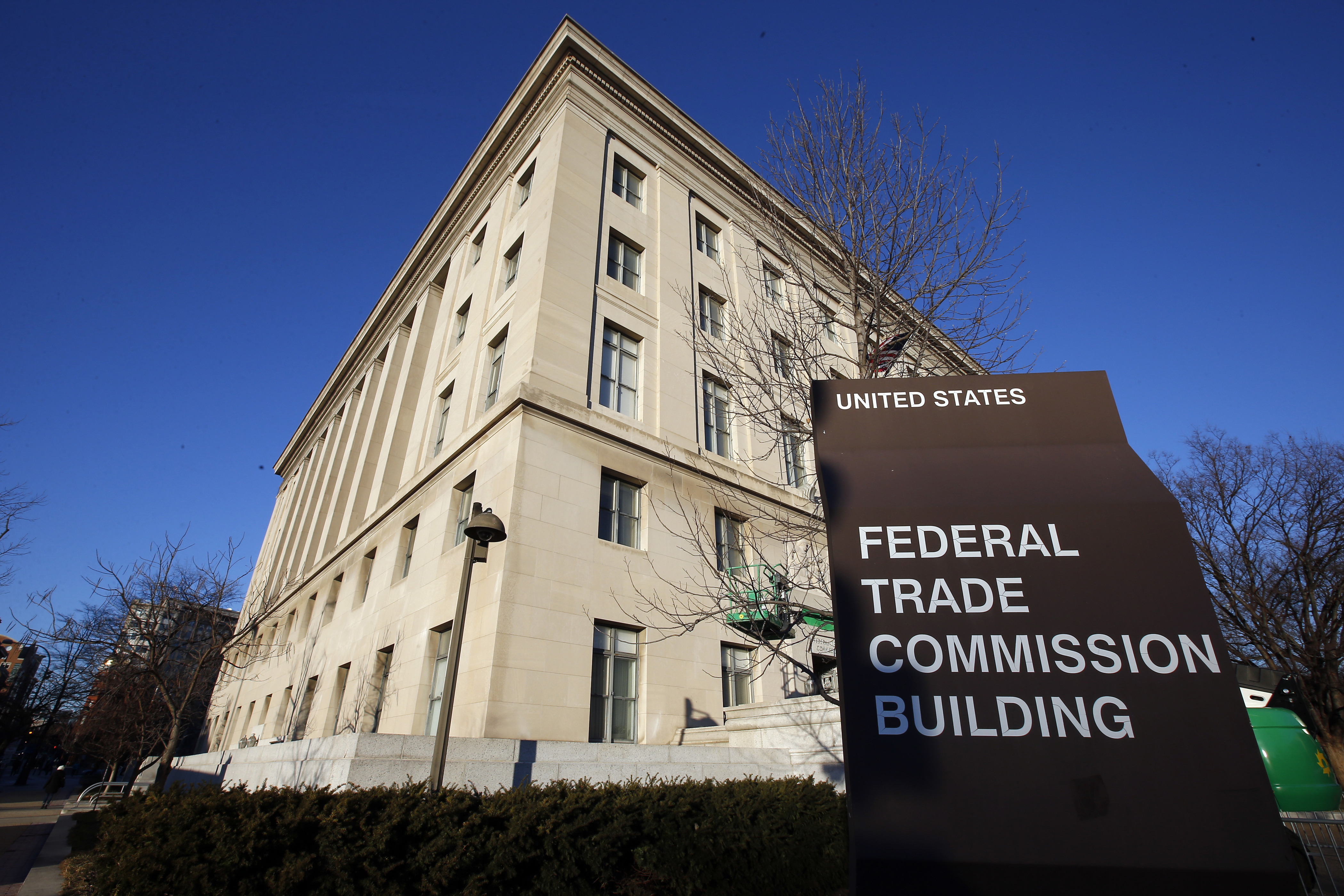 The Federal Trade Commission building in Washington is pictured on Jan. 28, 2015. The online counseling service BetterHelp has agreed to return $7.8 million to customers to settle with the FTC for sharing health data it had promised to keep private — including information about mental health challenges — with companies including Facebook and Snapchat.