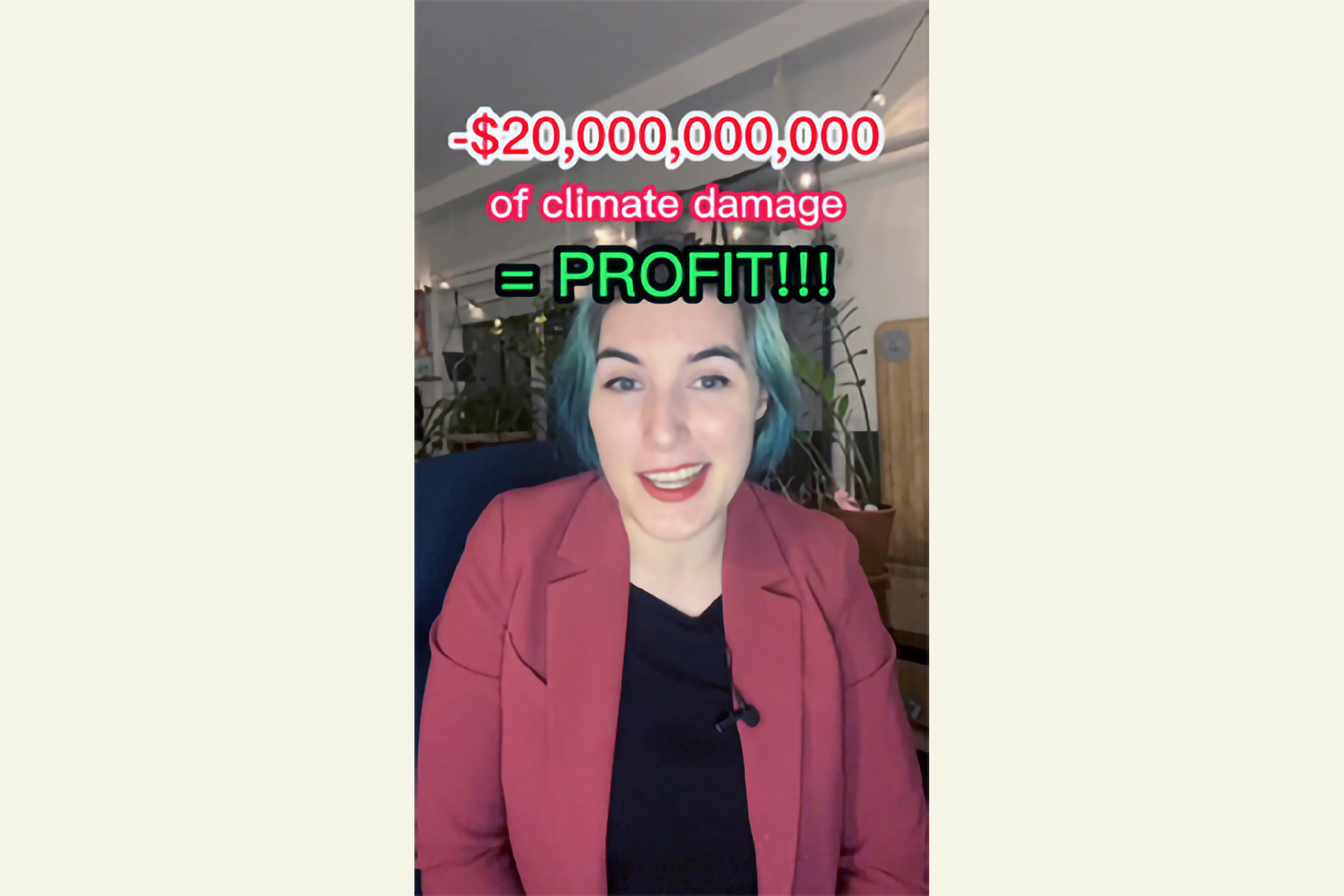 In this screenshot provided on March 7, 2023, TikTok user Hazel Thayer speaks out in a TikTok video against an oil drilling project that's proposed on Alaska's North Slope.