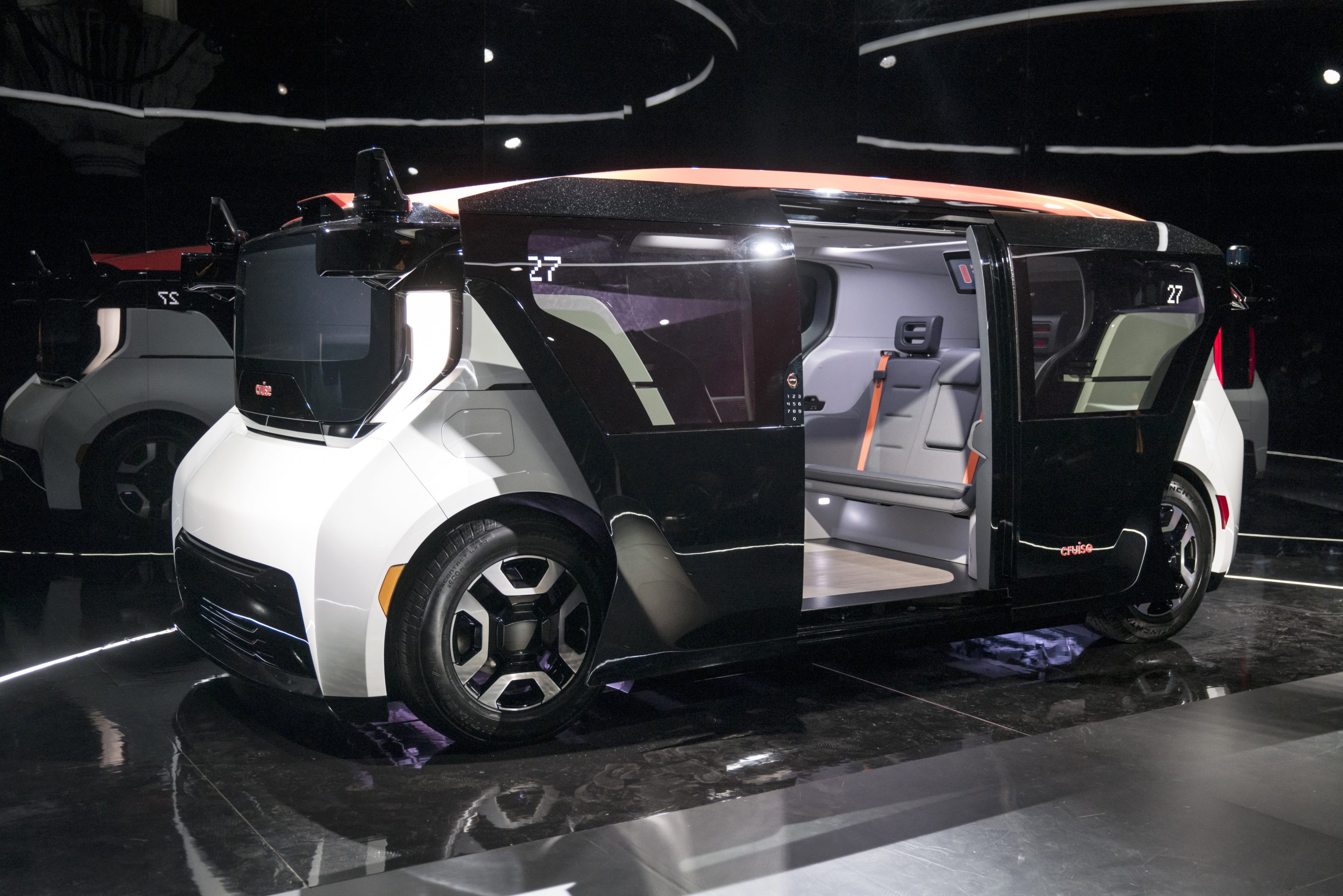 Cruise's self-driving Origin shuttle can transport 6 passengers, and it has no steering wheel.