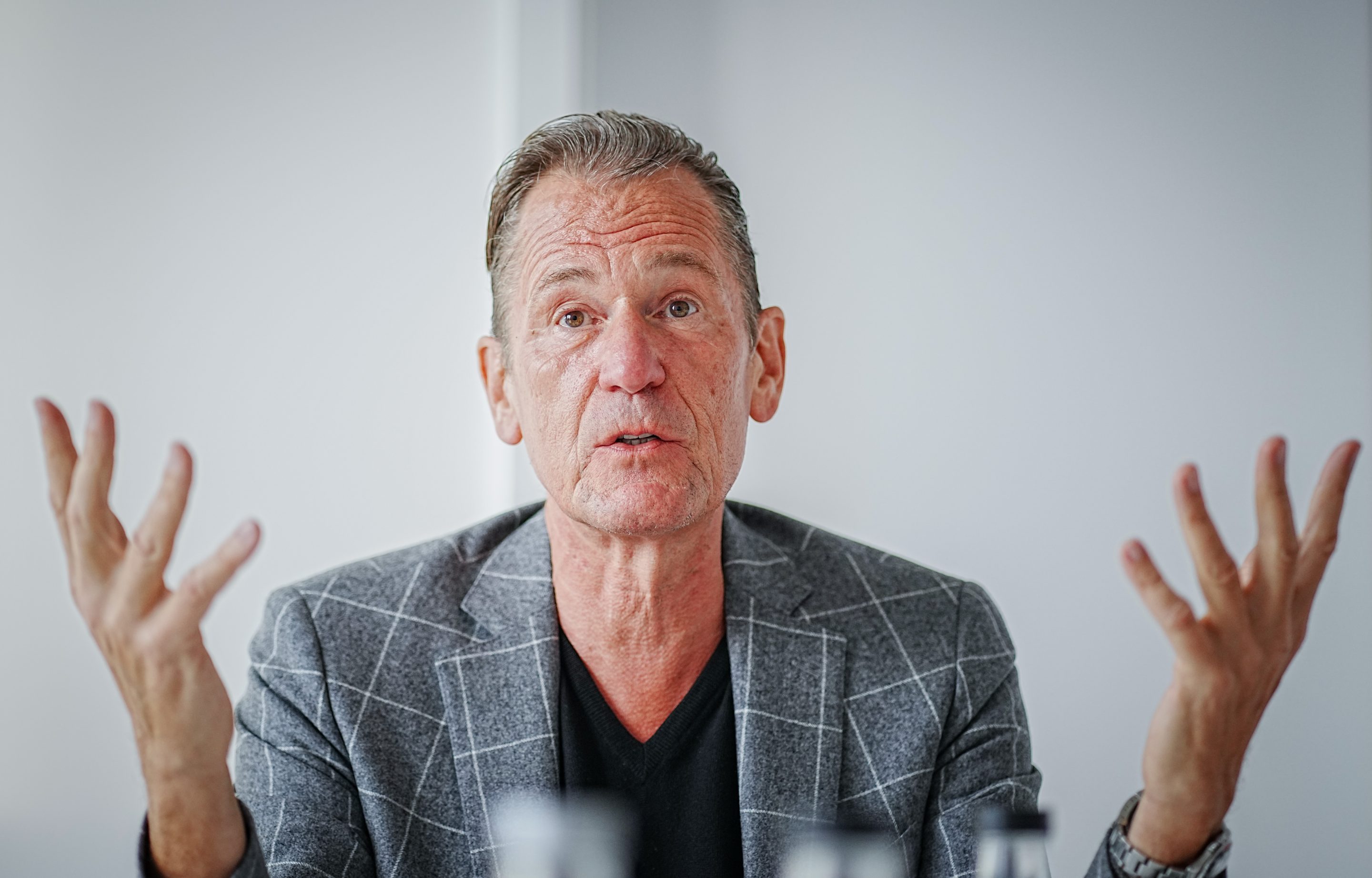 Mathias Döpfner, CEO of Axel Springer SE, speaks in an interview with journalists from the Deutsche Presse-Agentur.