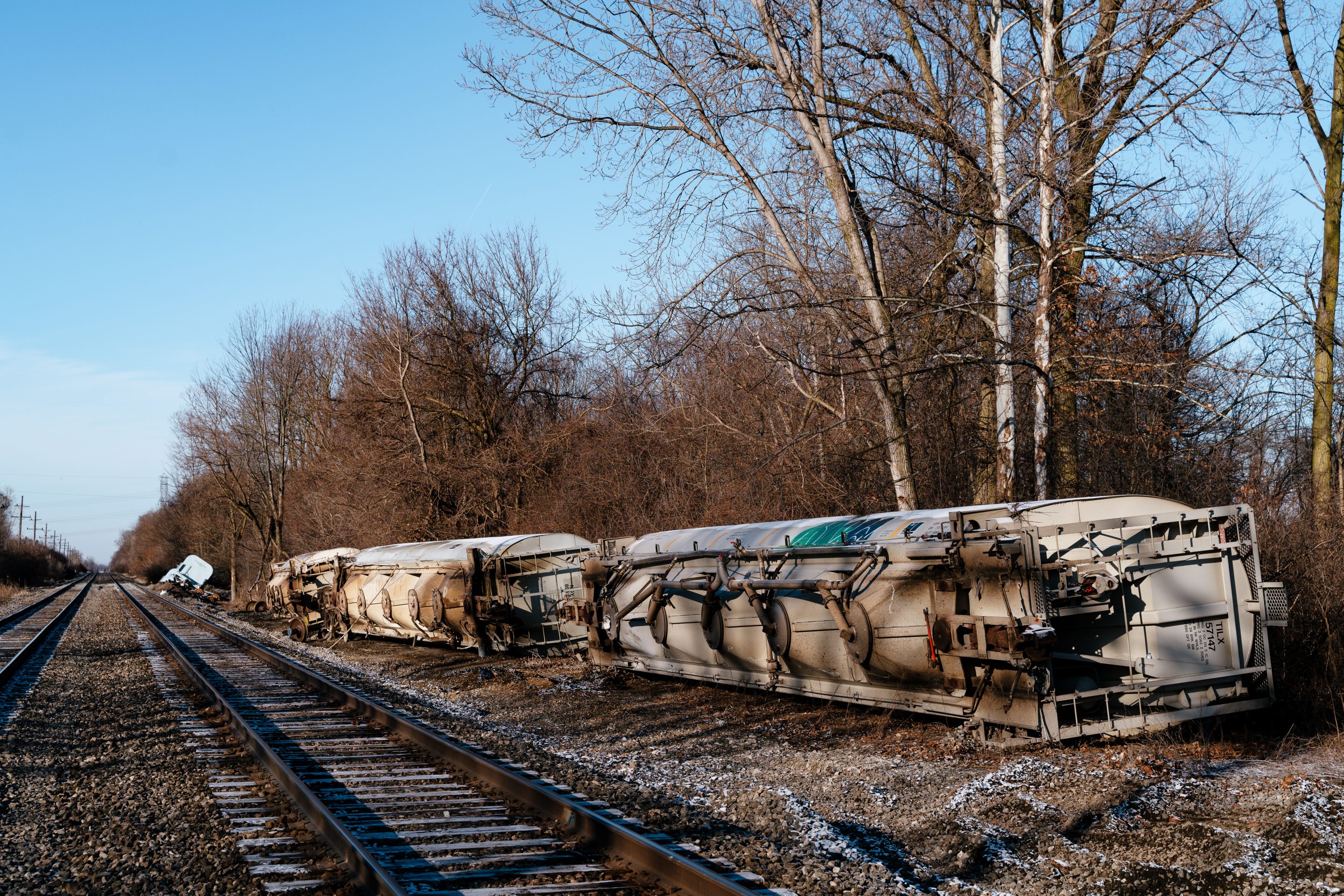 A train operated by Norfolk Southern that went off the tracks in Michigan last month.