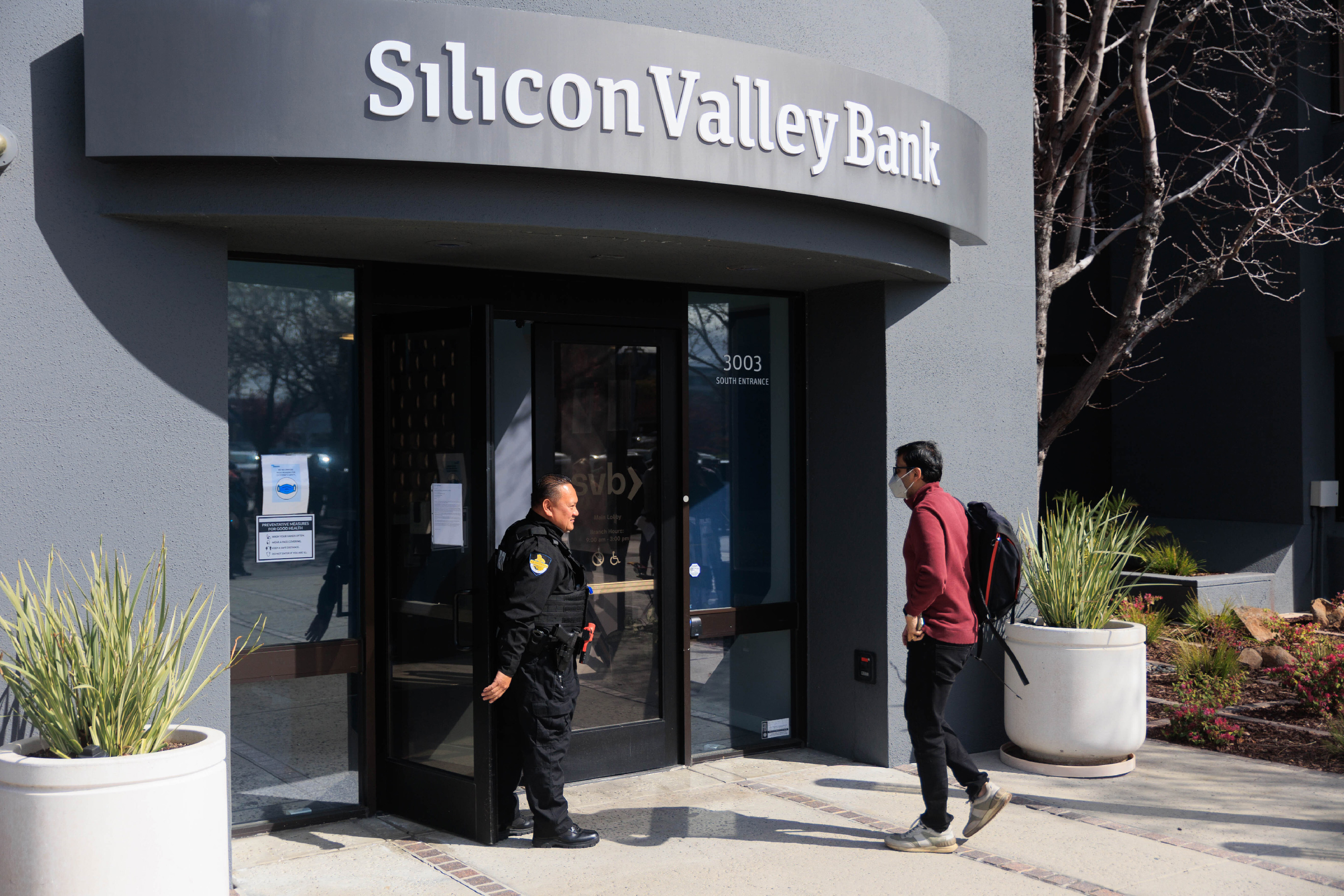A view of Silicon Valley Bank headquarters in Santa Clara, CA, on March 13, 2023, after the federal government intervened and put SVB into receivership.
