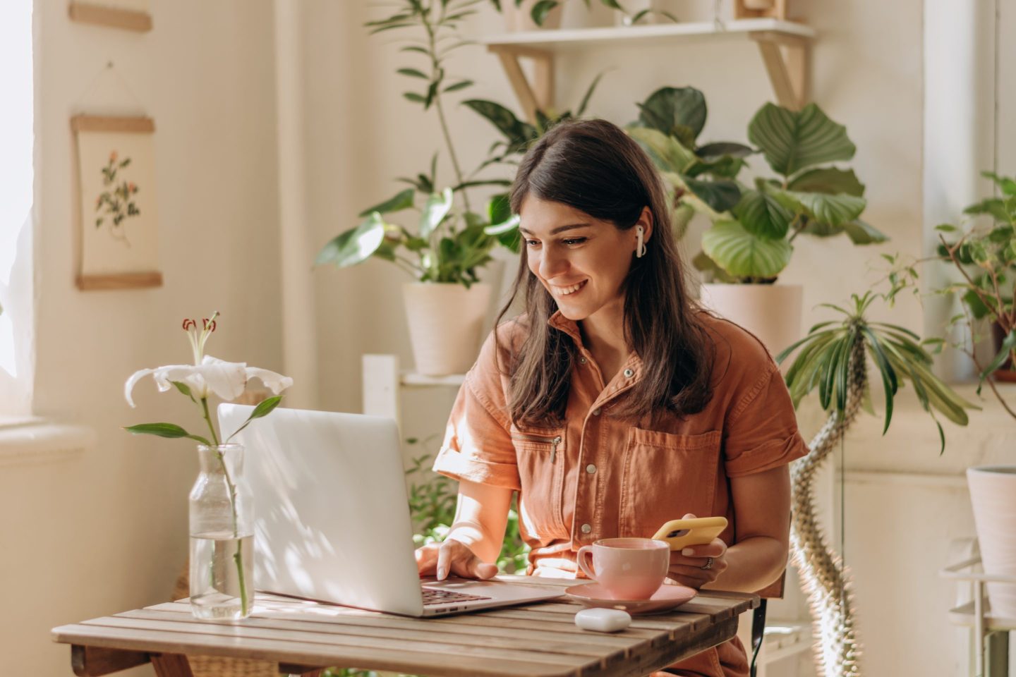 woman at home office