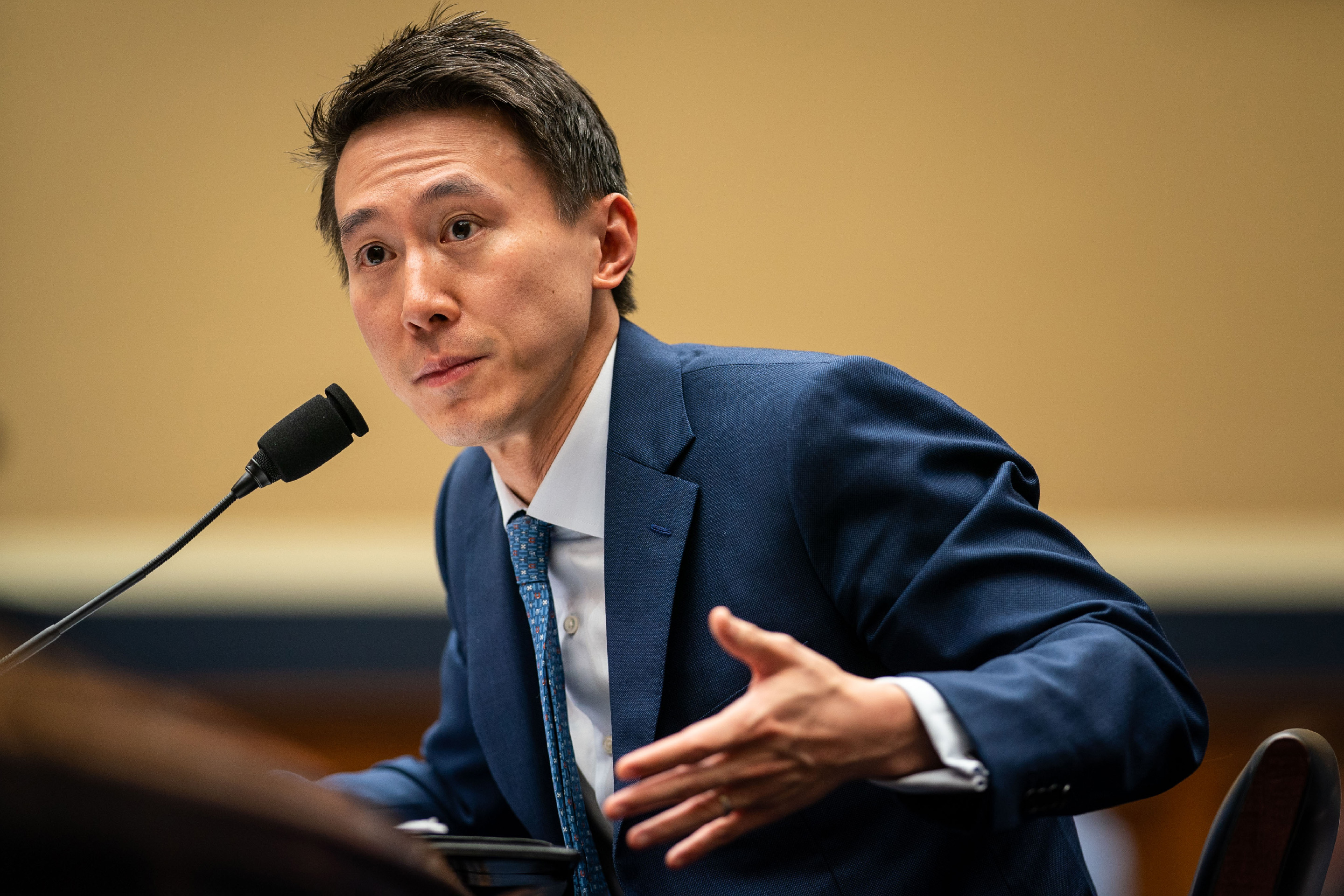 ikTok Chief Executive Officer Shou Zi Chew testifies before the House Energy and Commerce Committee in the Rayburn House Office Building on Capitol Hill on Thursday, March 23, 2023.