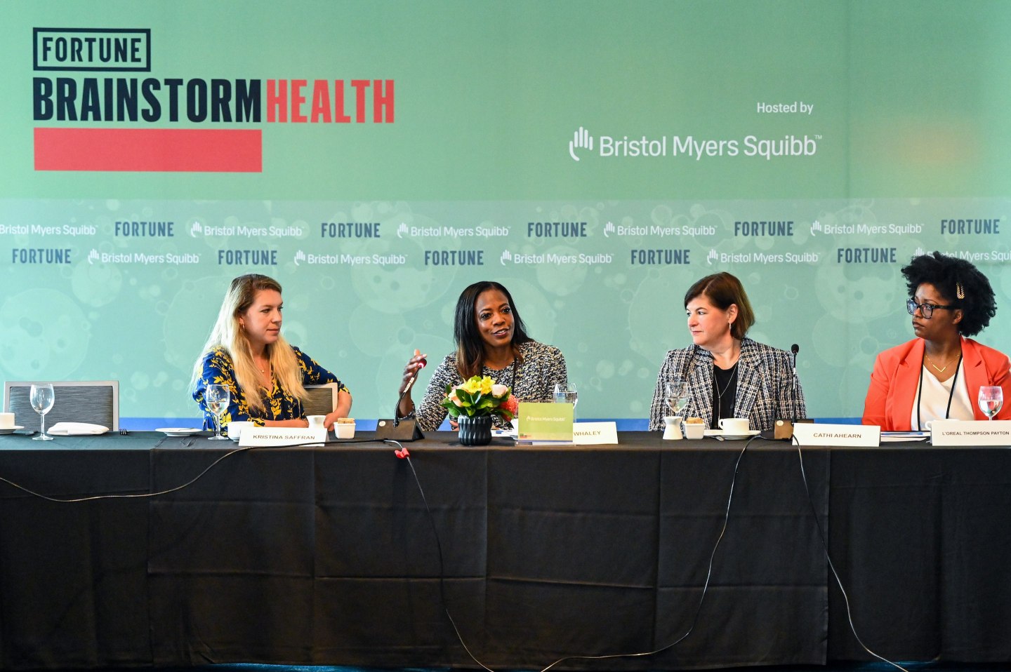 Executives from Bristol Myers Squibb, Donor Network West, and Equip discuss health care inequality 
with Fortune reporter L’Oreal Thompson Payton at Fortune's Brainstorm Health conference in Marina Del Rey, Calif. on Apr. 26, 2023.