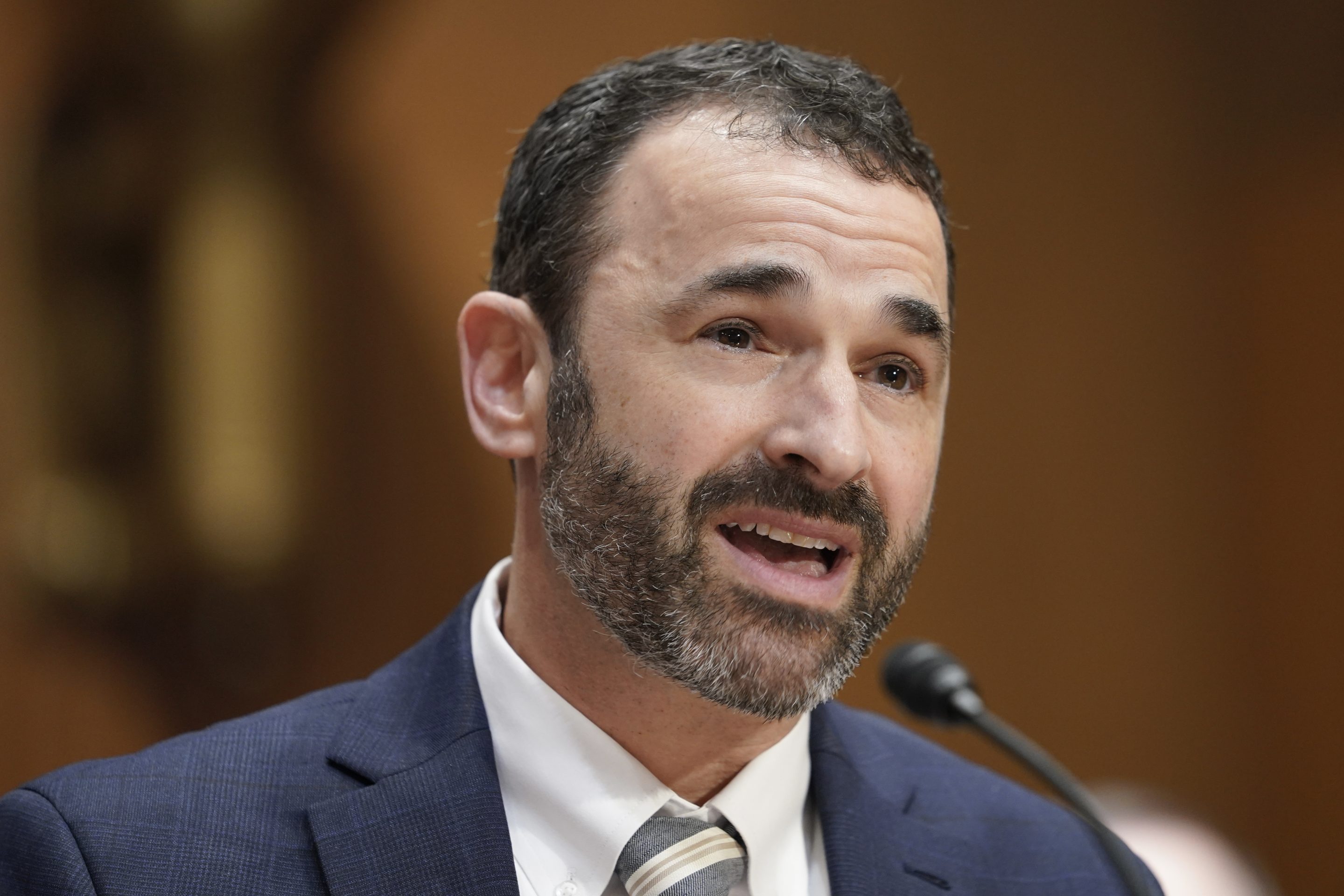 Daniel Werfel testifies before the Senate Finance Committee during his confirmation hearing to be the Internal Revenue Service Commissioner, Feb. 15, 2023, in Washington.