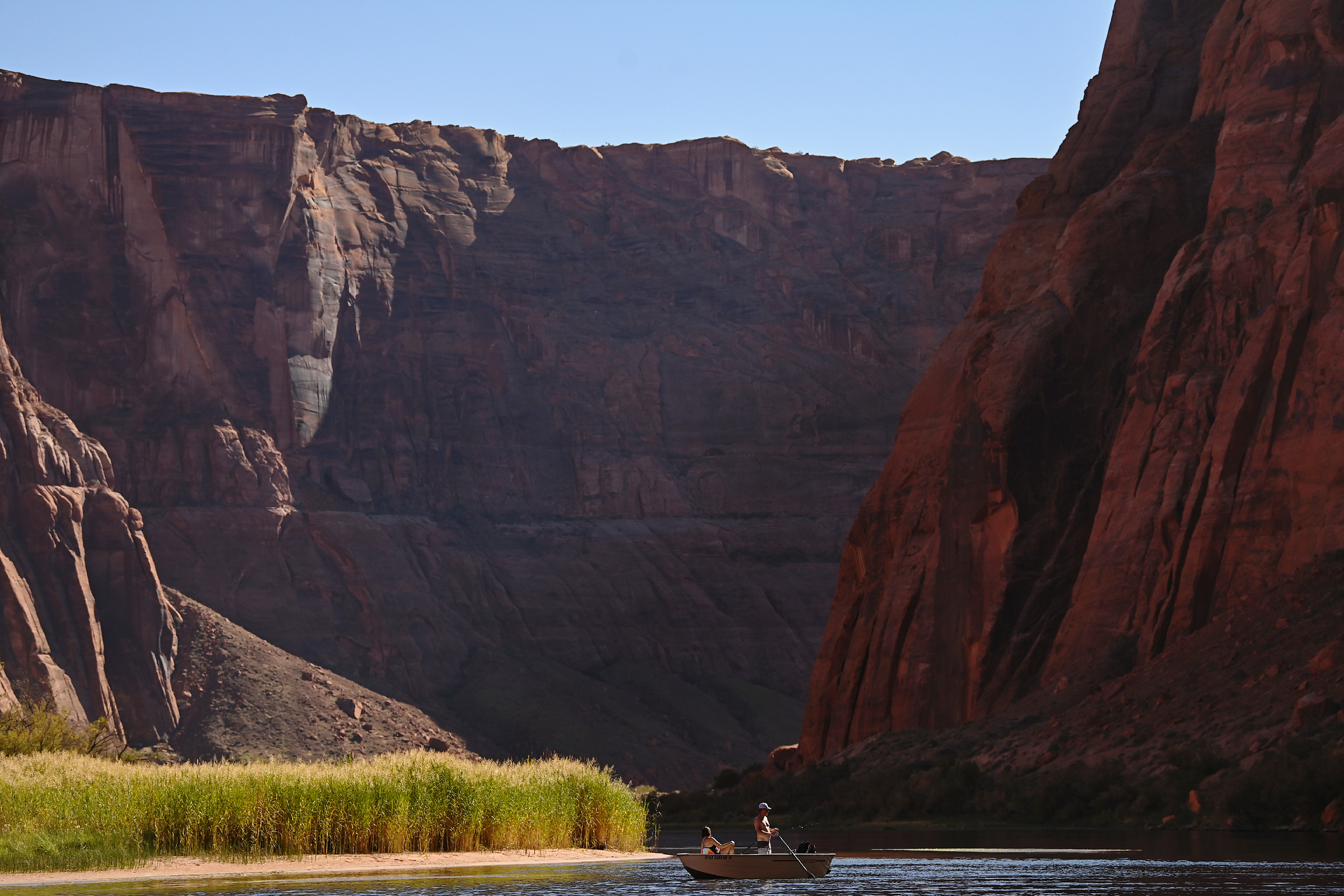 A boat along the Colorado River near Page, Arizona.