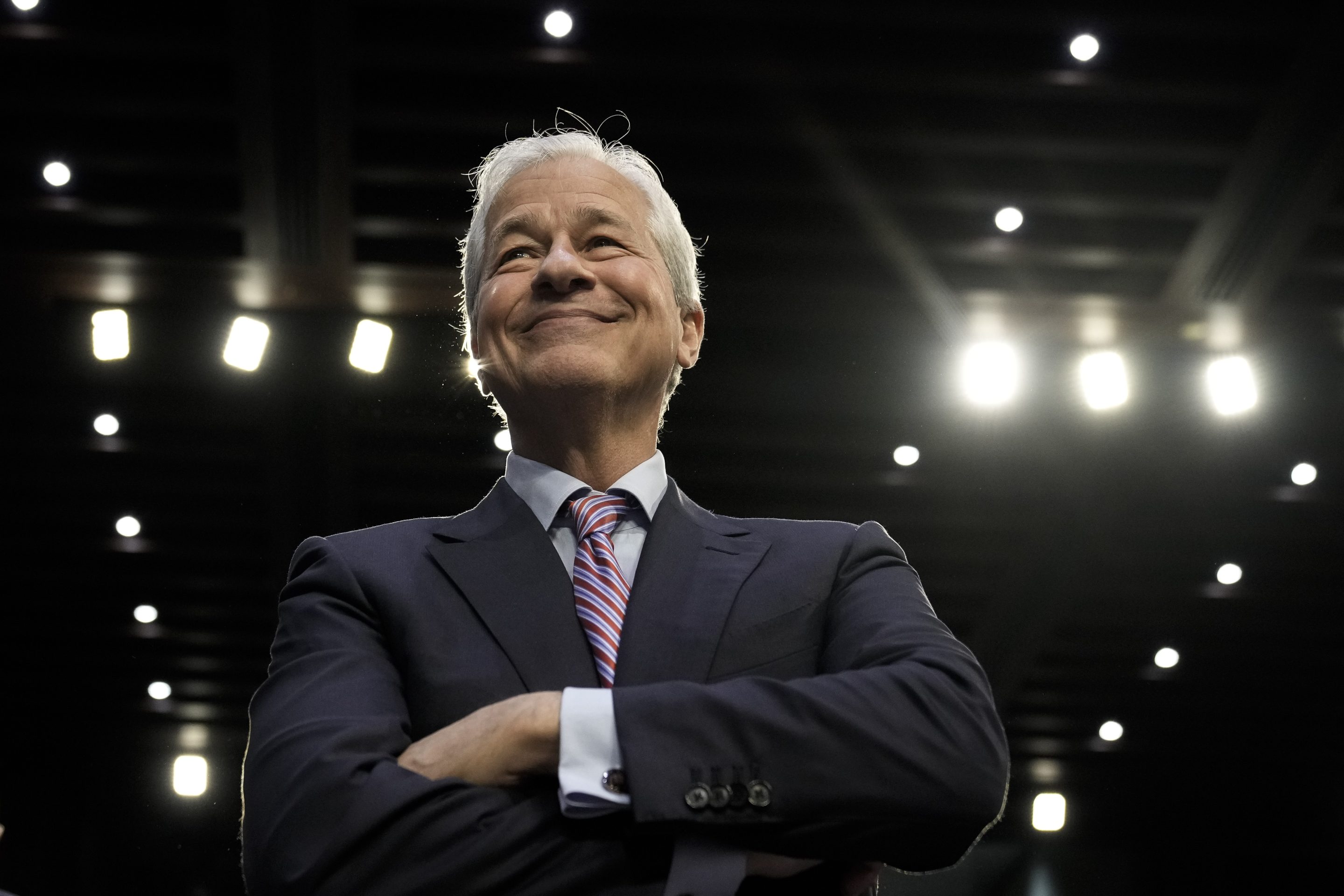JP Morgan CEO Jamie Dimon arrives for a Senate Banking, Housing, and Urban Affairs Committee hearing on Capitol Hill September 22, 2022 in Washington, DC.