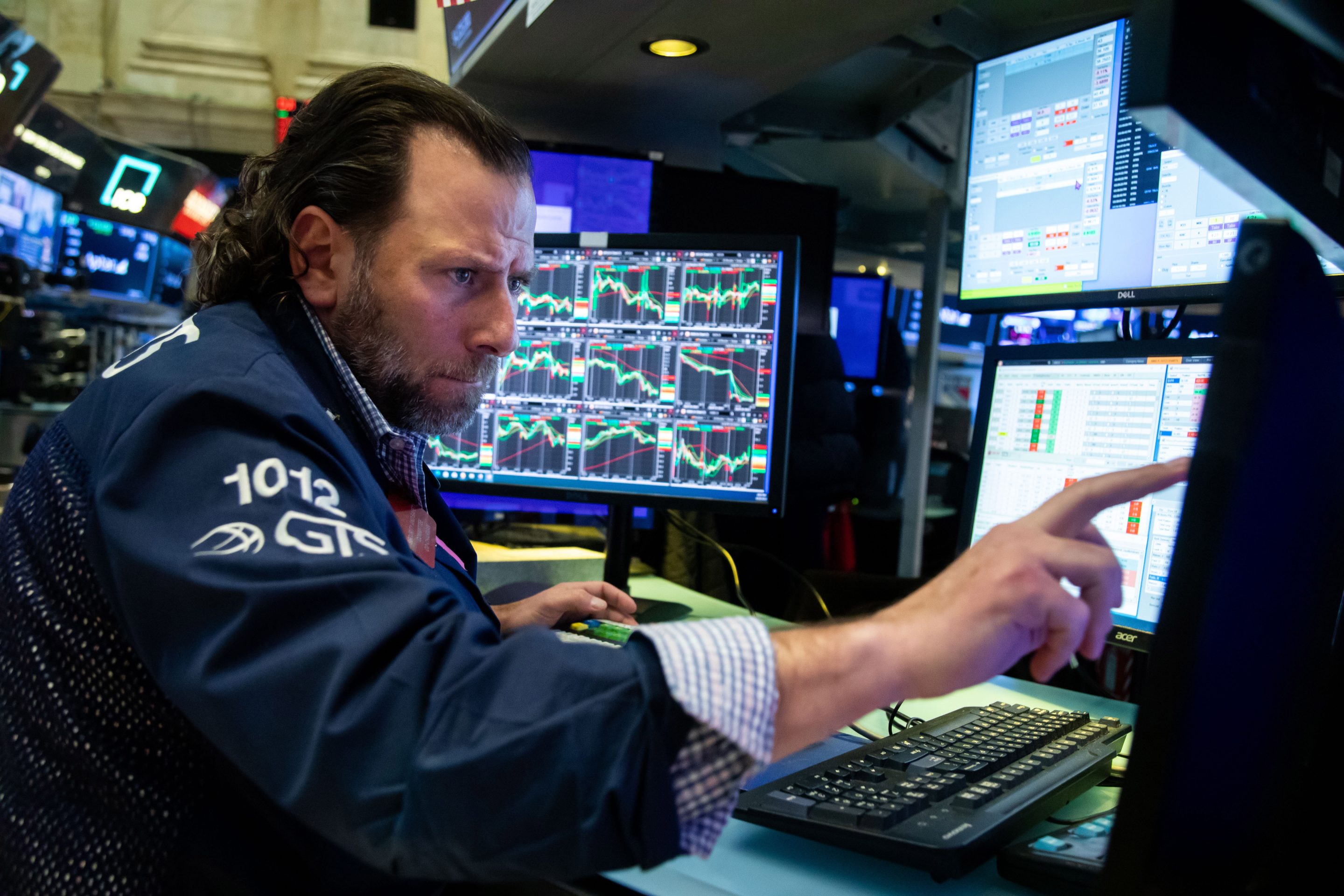 A trader at the New York Stock Exchange on April 20, 2023. 