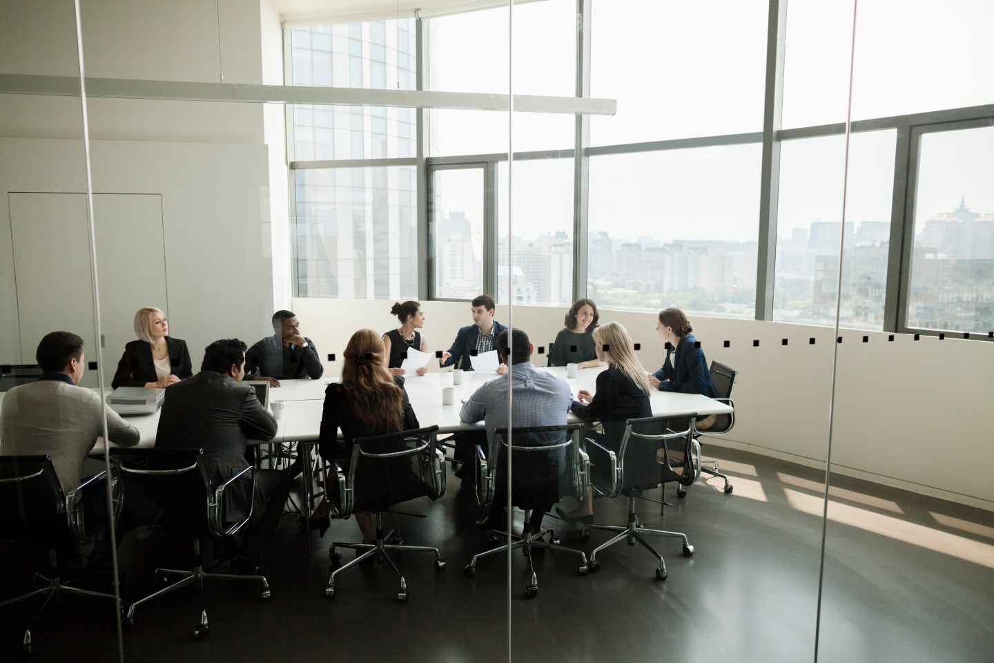 Group of business people having a business meeting