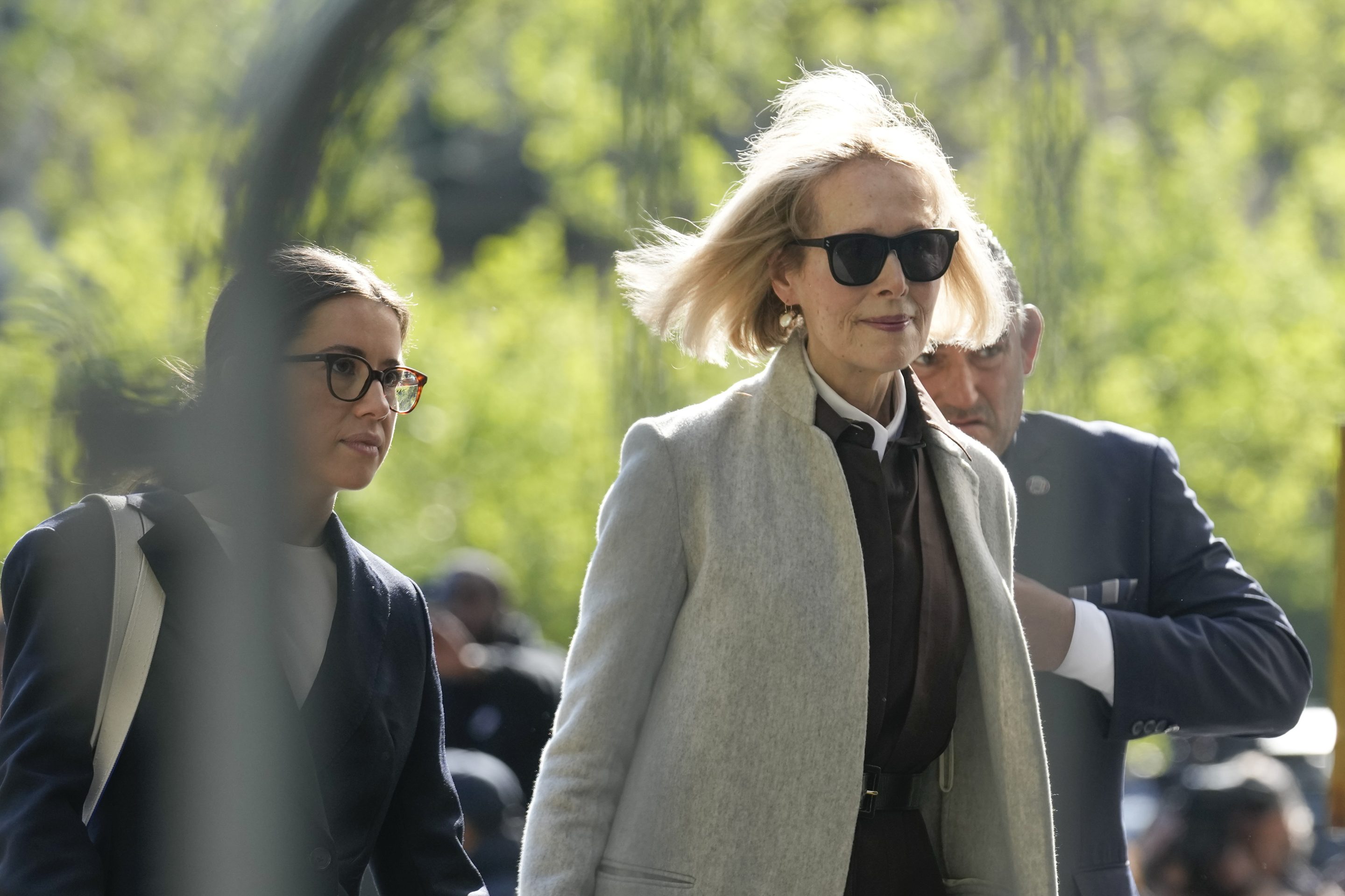E. Jean Carroll arrives to a courthouse in New York, on April 25, 2023. 