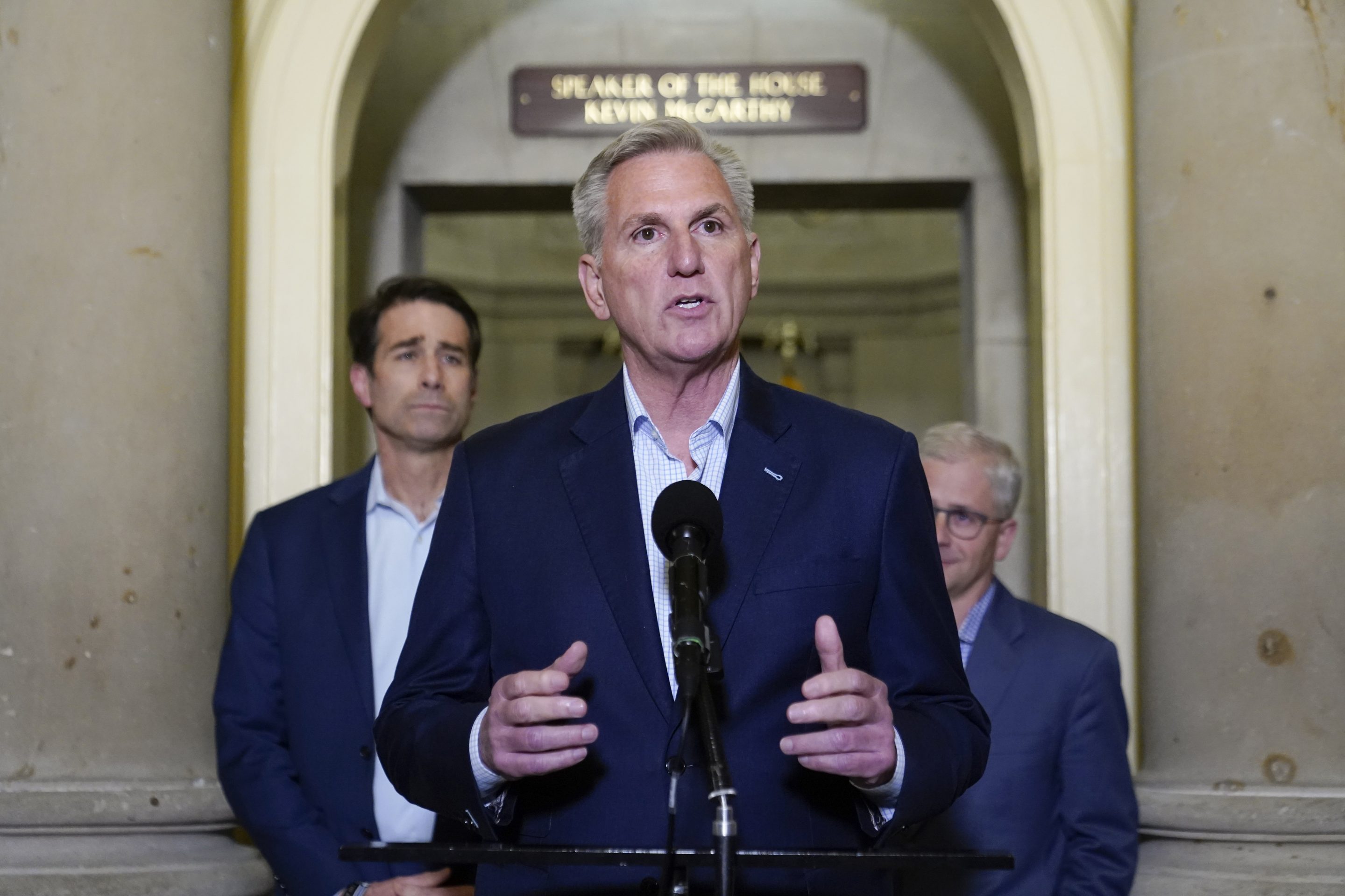 House Speaker Kevin McCarthy talks after reaching a debt deal with Biden.