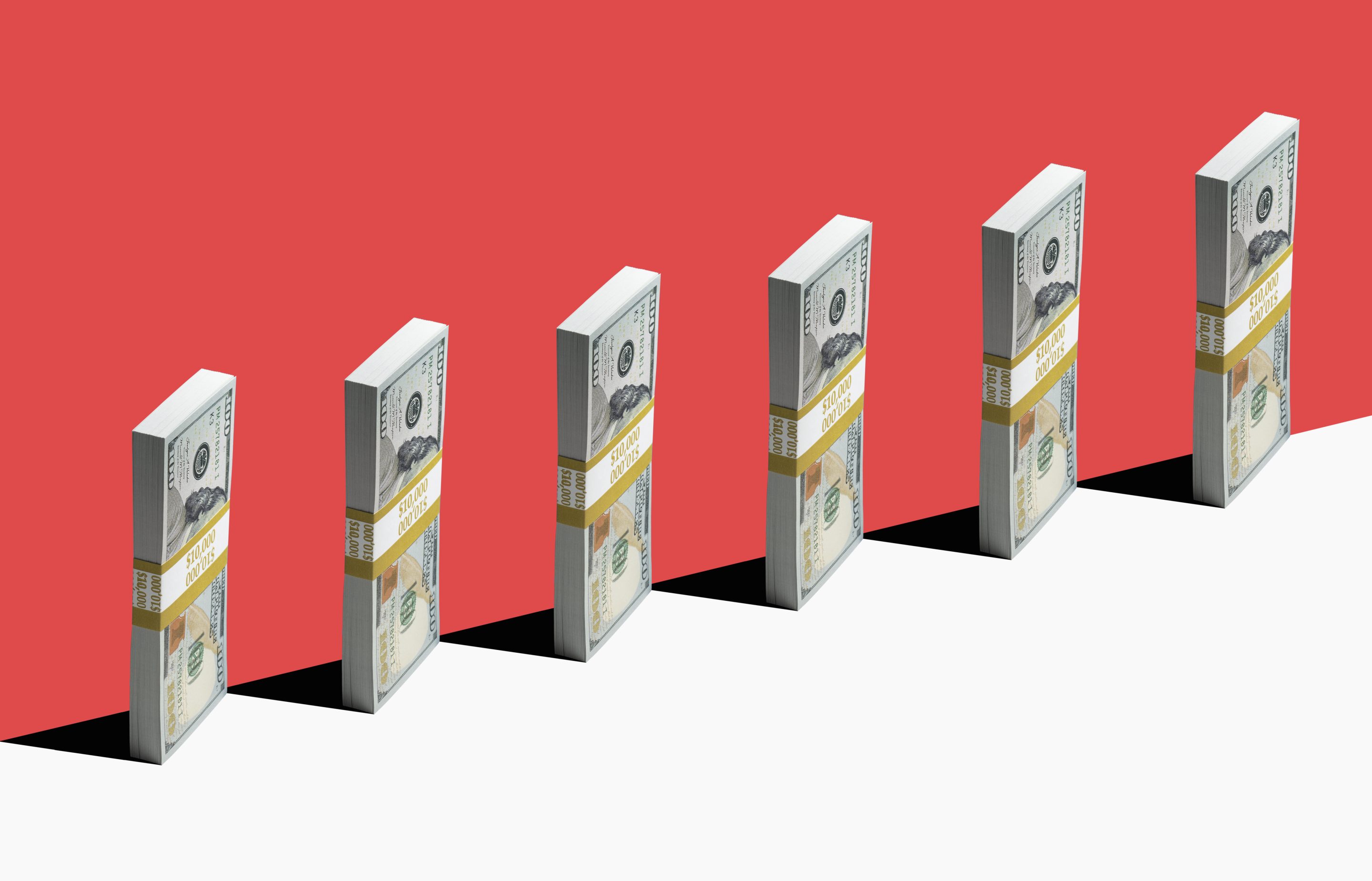 Money on the edge illustration