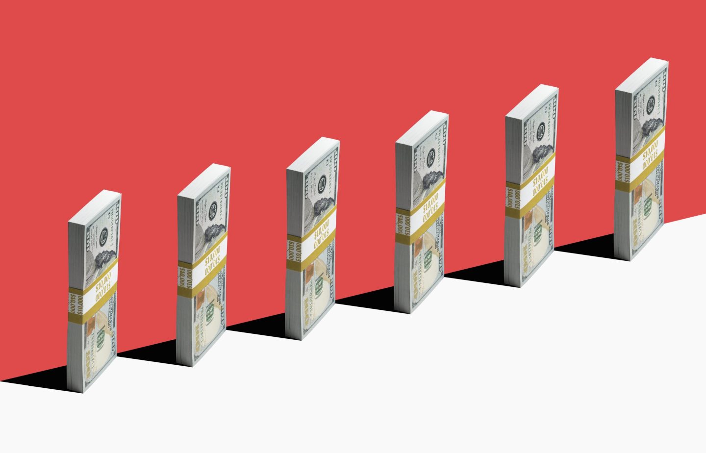 Money on the edge illustration