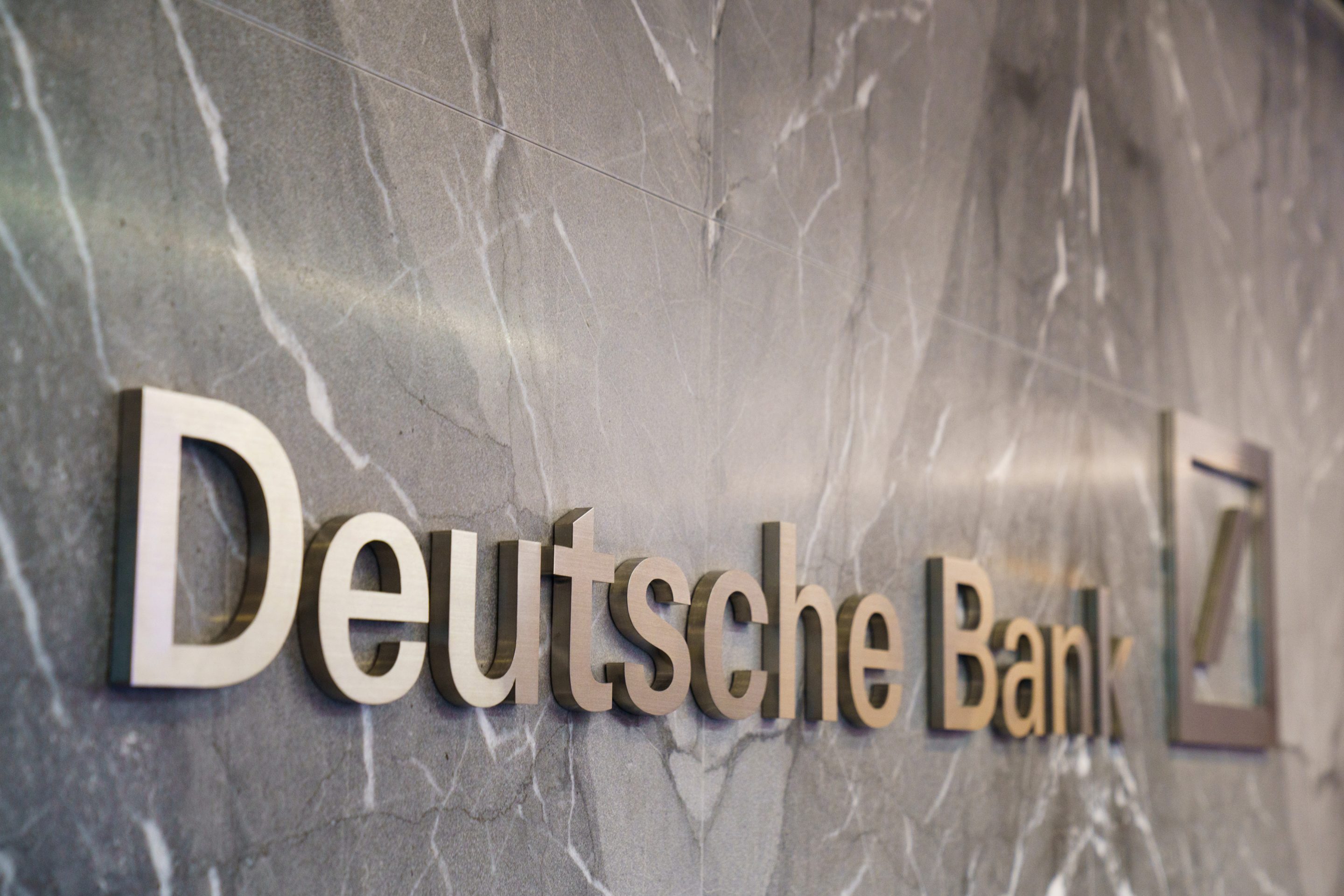 Deutsche Bank AG signage at the company's offices in Singapore