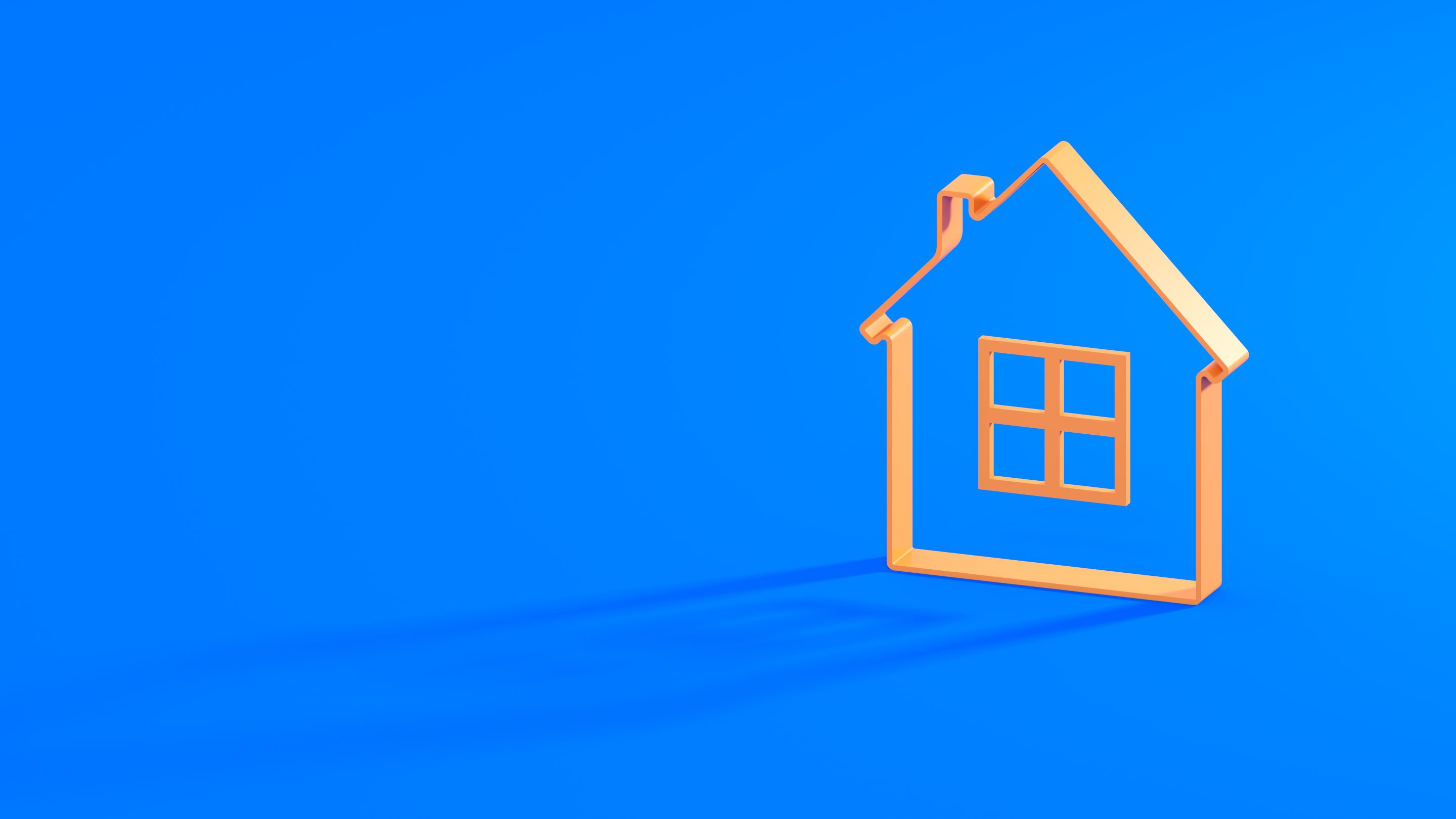 Abstract image of a house on a blue background