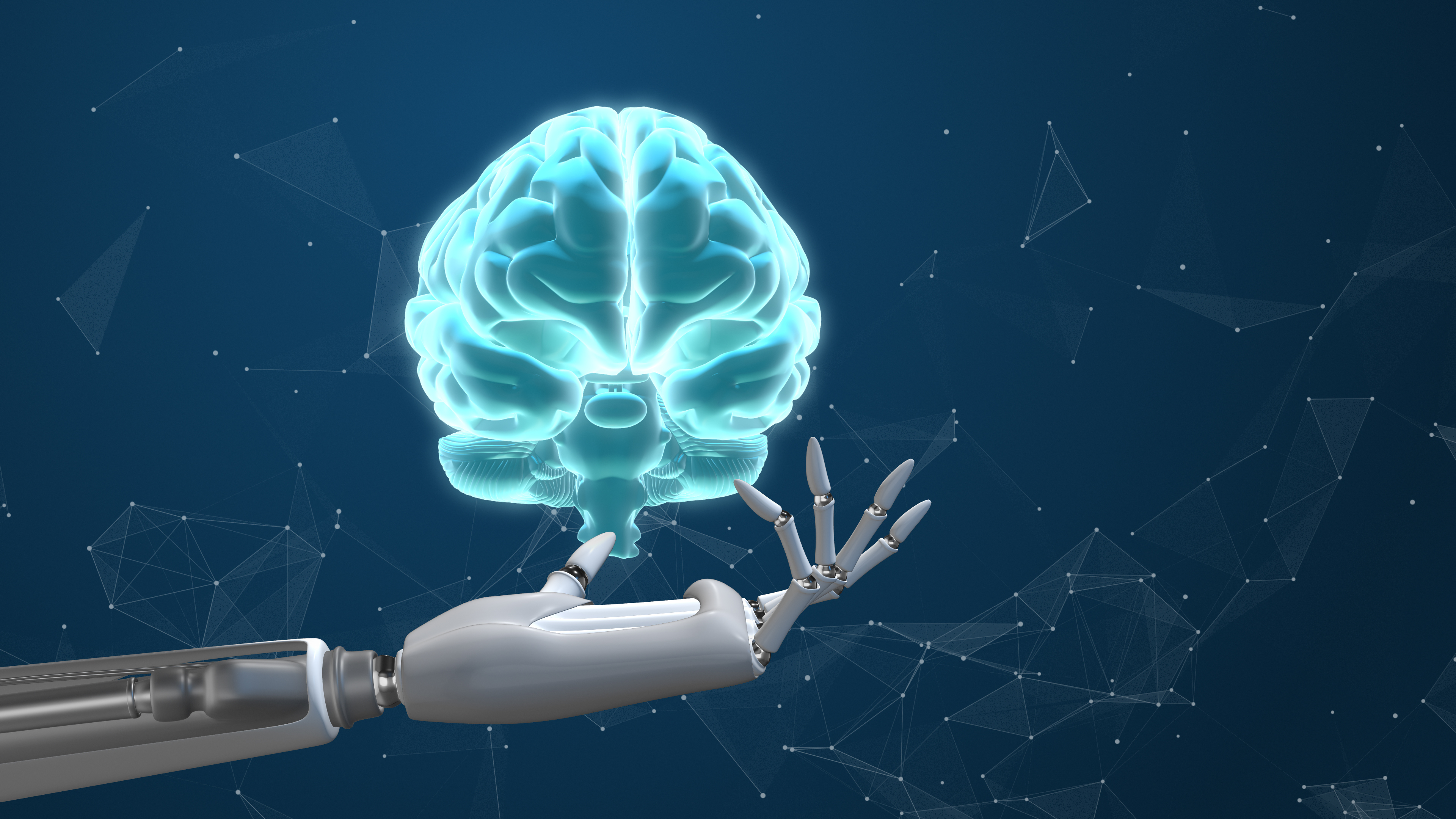 Artificial intelligence digital brain in robotic hand