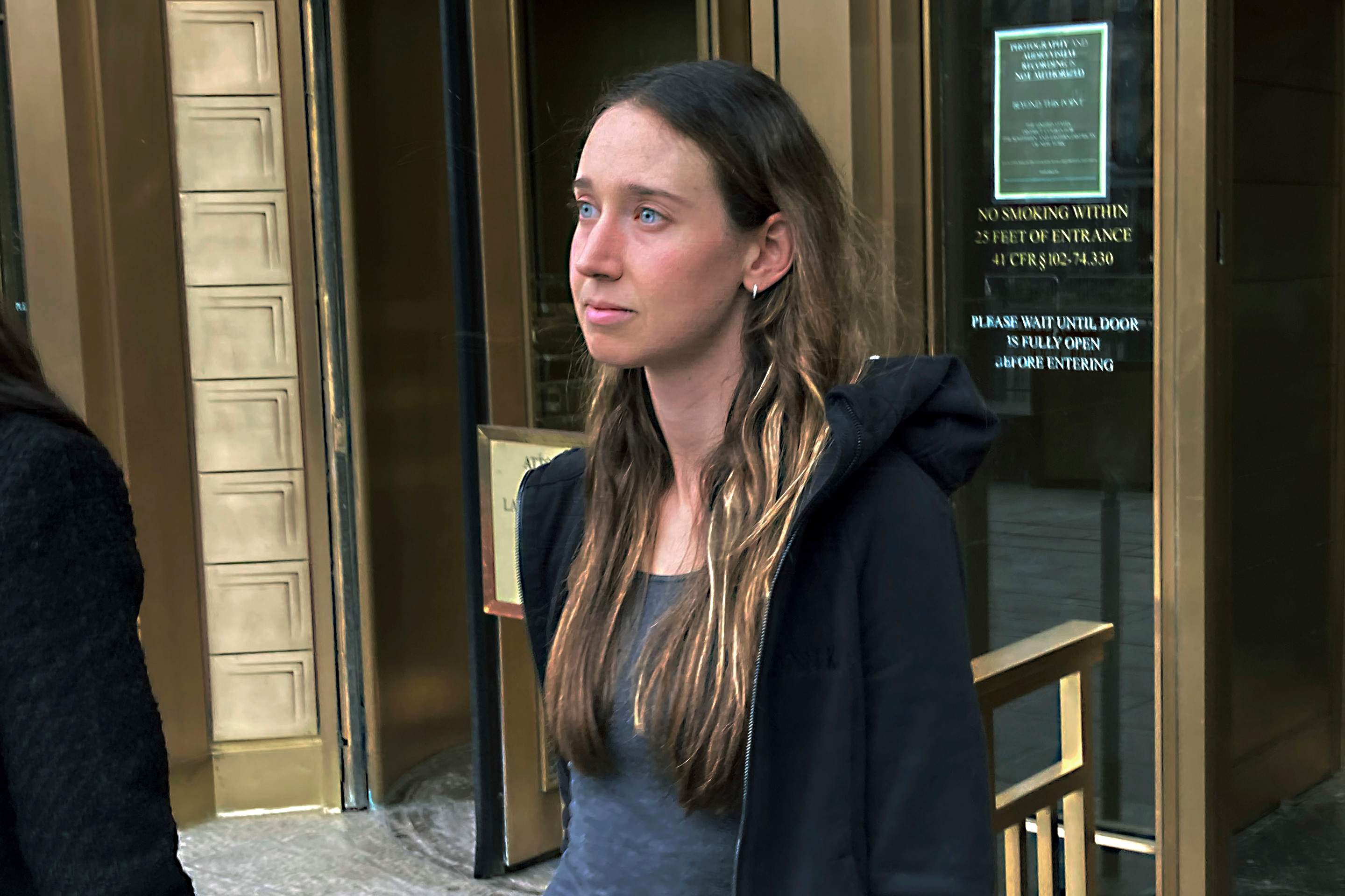 Charlie Javice, of Miami Beach, Fla., leaves Manhattan federal court on April 4, 2023, in New York.