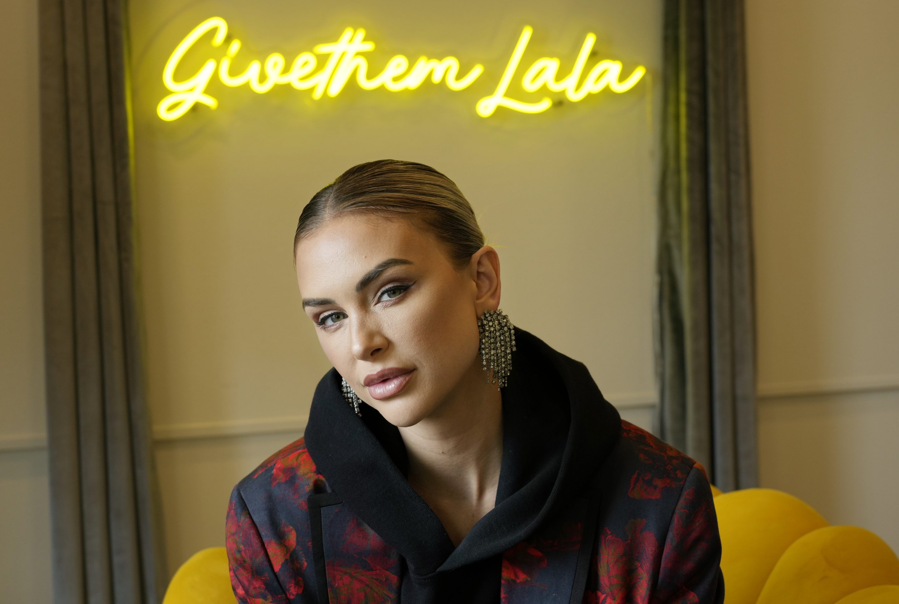 Lala Kent, a cast member of the Bravo reality series "Vanderpump Rules," poses for a portrait at her office in Los Angeles on Tuesday, May 30, 2023.