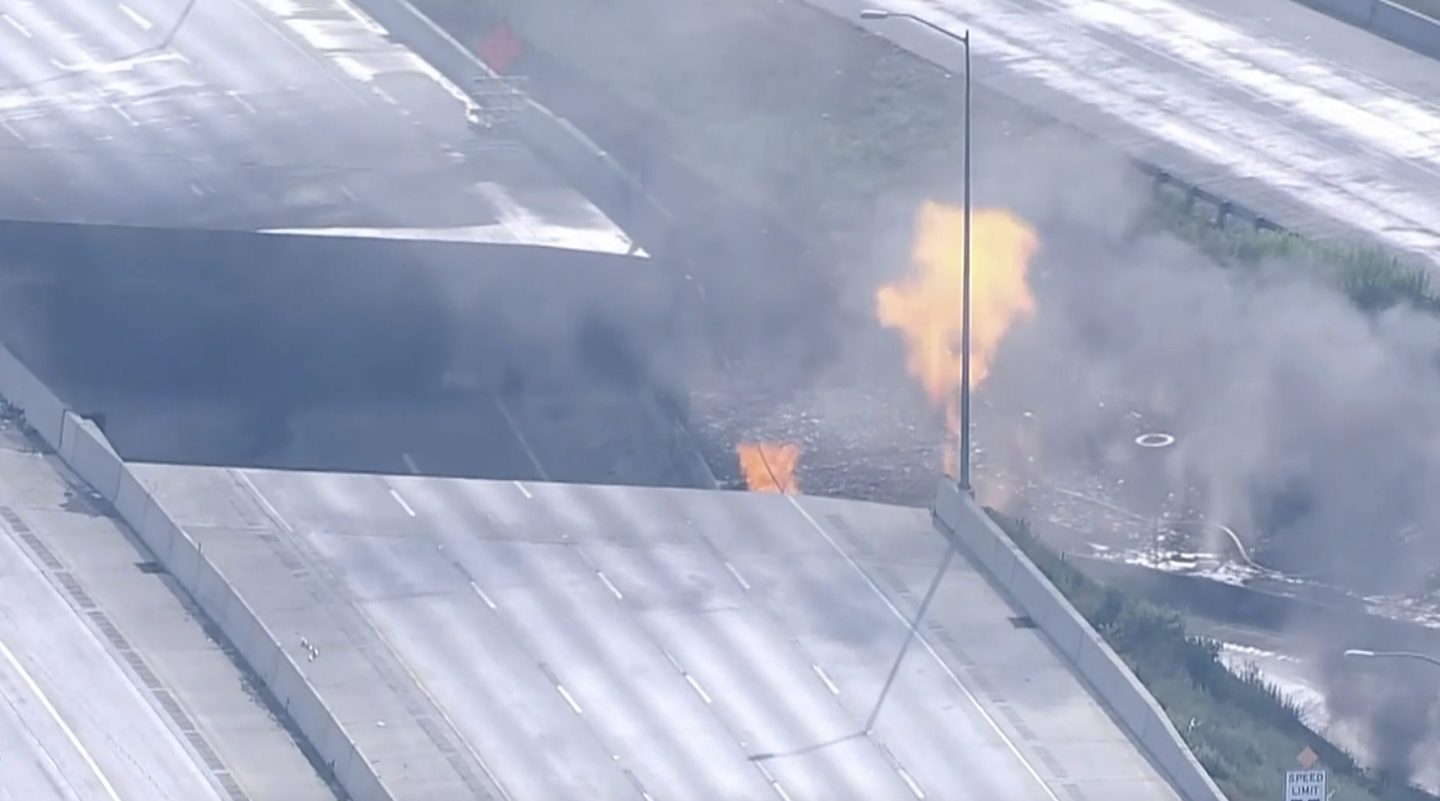 Every lane of I-95 is blocked after a truck fire caused a bridge collapse in Philadelphia: ‘Today’s going to be a long day’