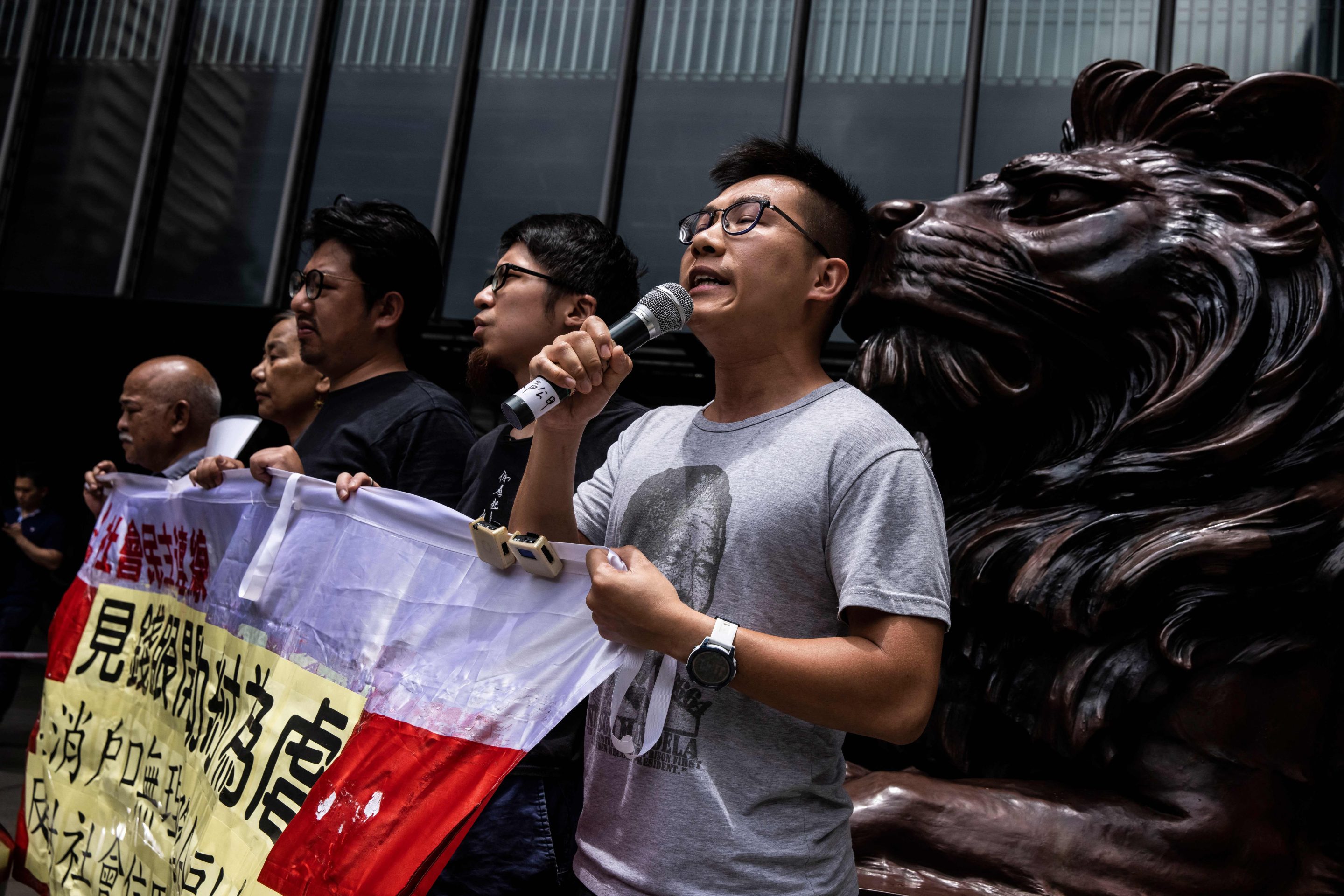 Pro-democracy protesters in Hong Kong. 