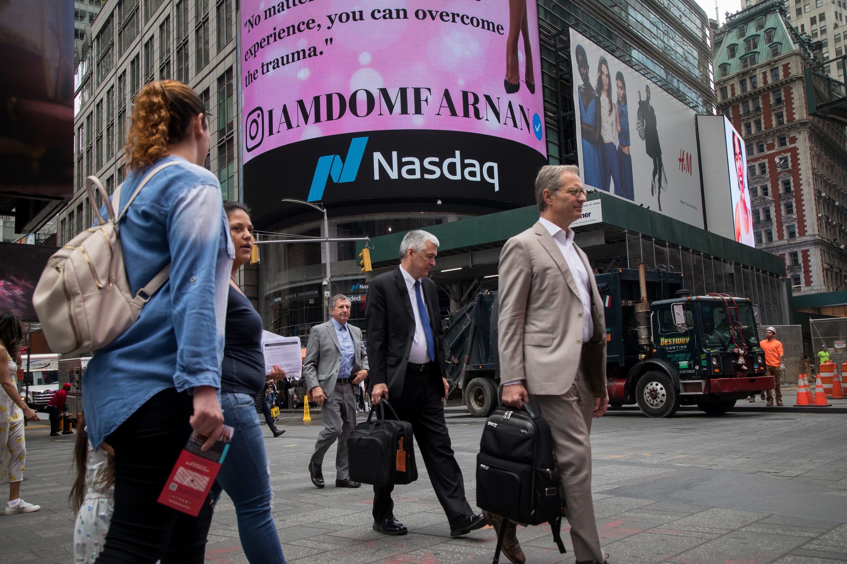 The Nasdaq exchange. 