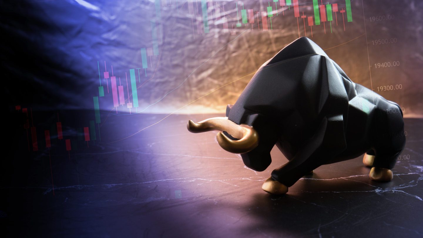 Bull market illustration.