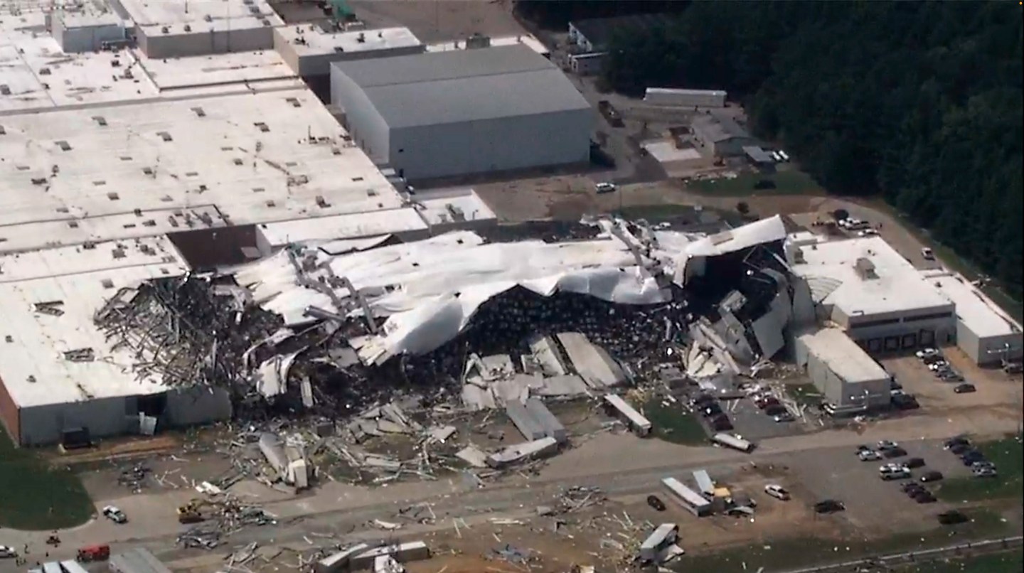 Pfizer plant in North Carolina heavily damaged by tornado ‘will likely lead to long-term shortages’ of drugs