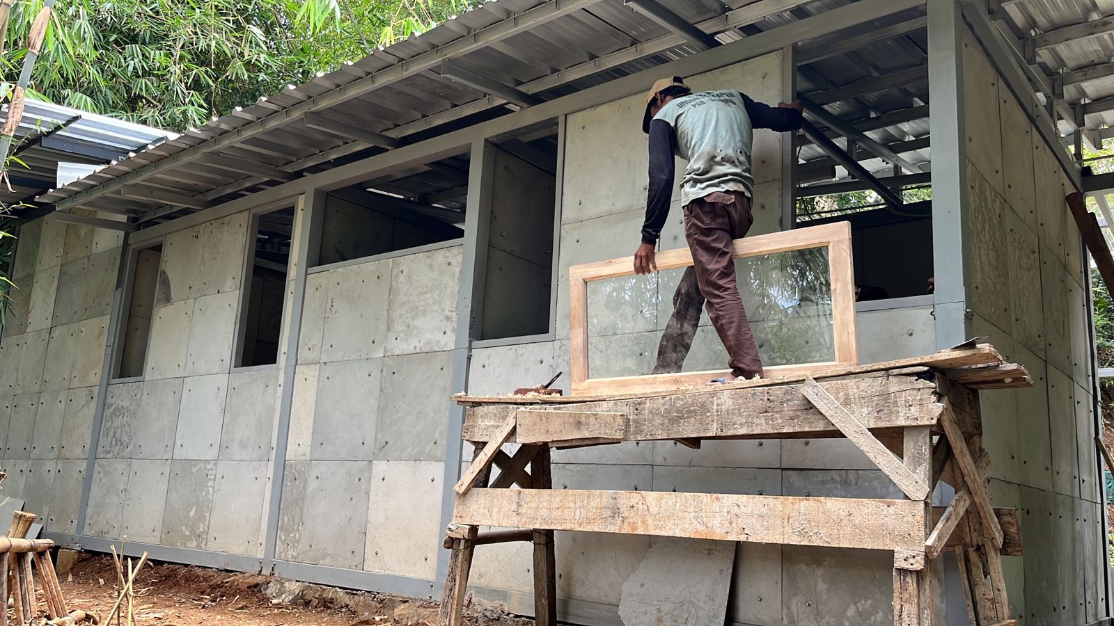 Researchers replaced a percentage of the sand used in concrete with fibers from recycled diapers.