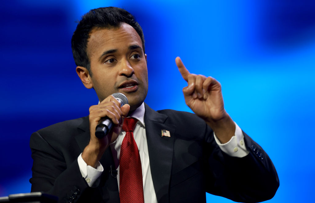 Vivek Ramaswamy at the opening of the Turning Point Action conference on July 15, 2023, in West Palm Beach, Fla.