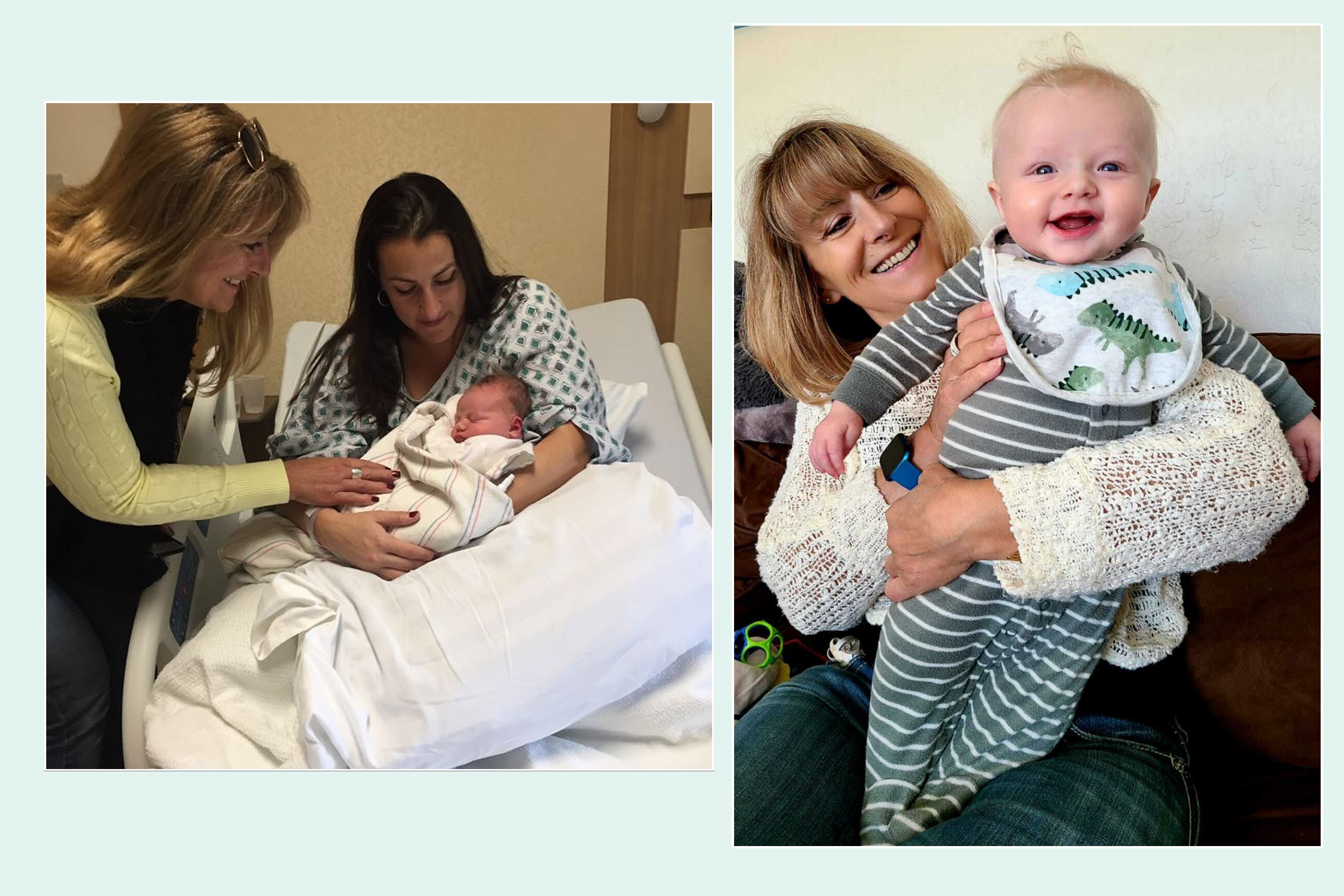 Judie Williamson, a benefits consultant at Cisco with her daughter, Jaclyn and grandson, Anthony (Left). Judie with her second grandson, Dominic (right).