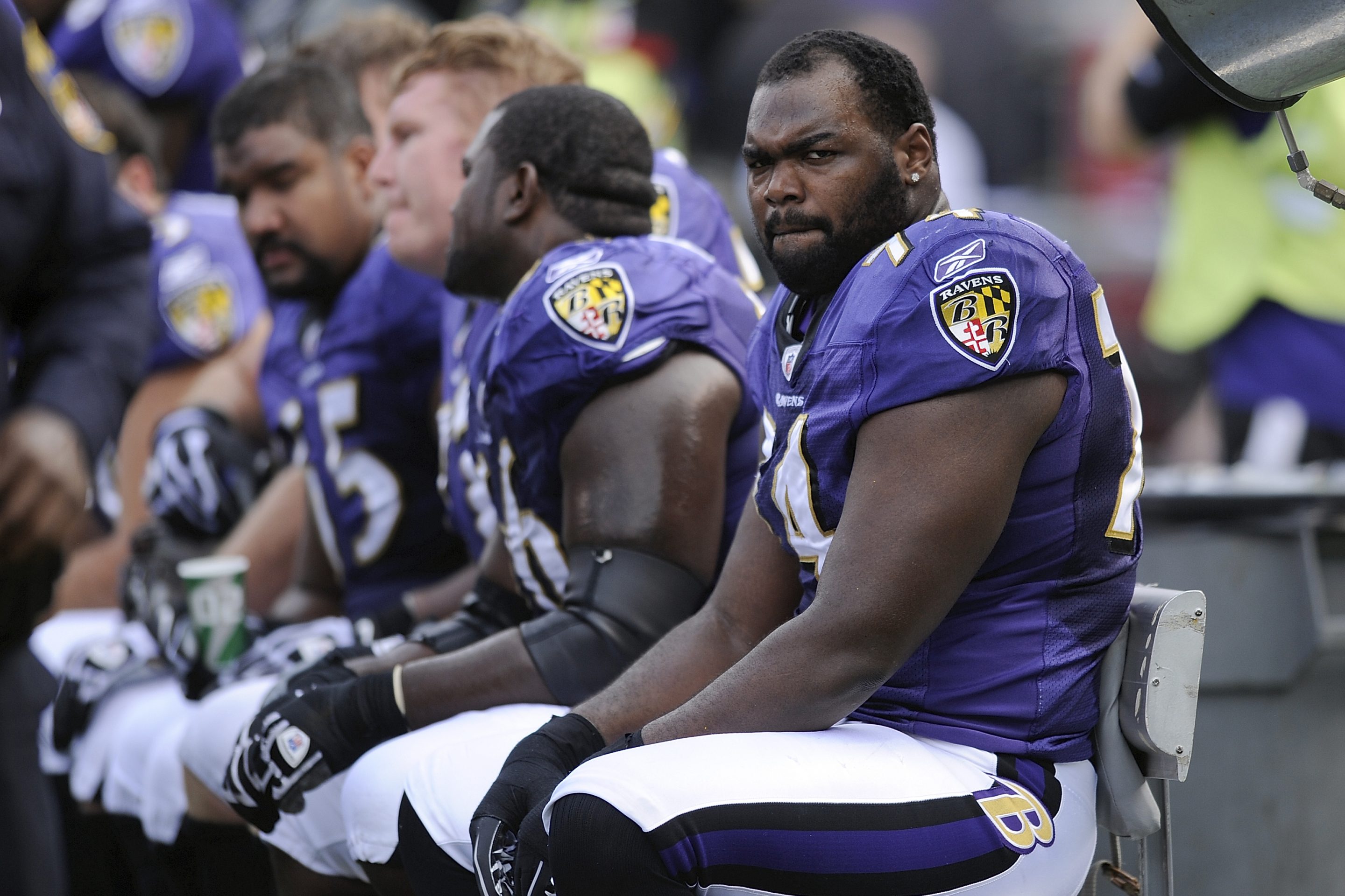 Baltimore Ravens offensive tackle Michael Oher during a game against the Buffalo Bills on Oct. 24, 2010.