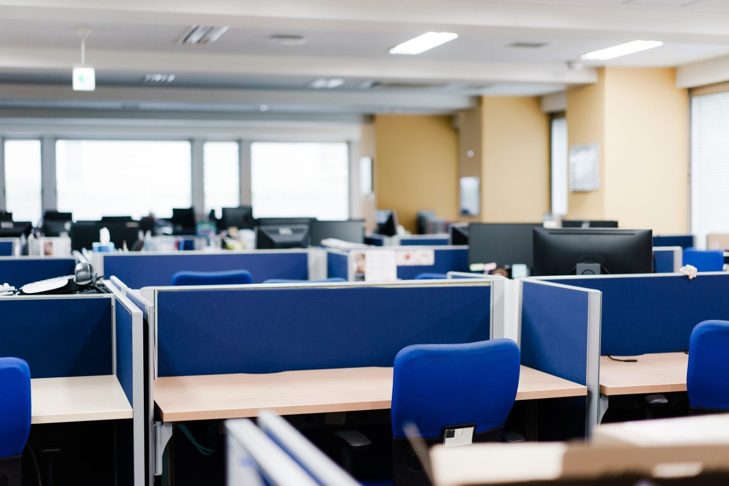 An empty office.