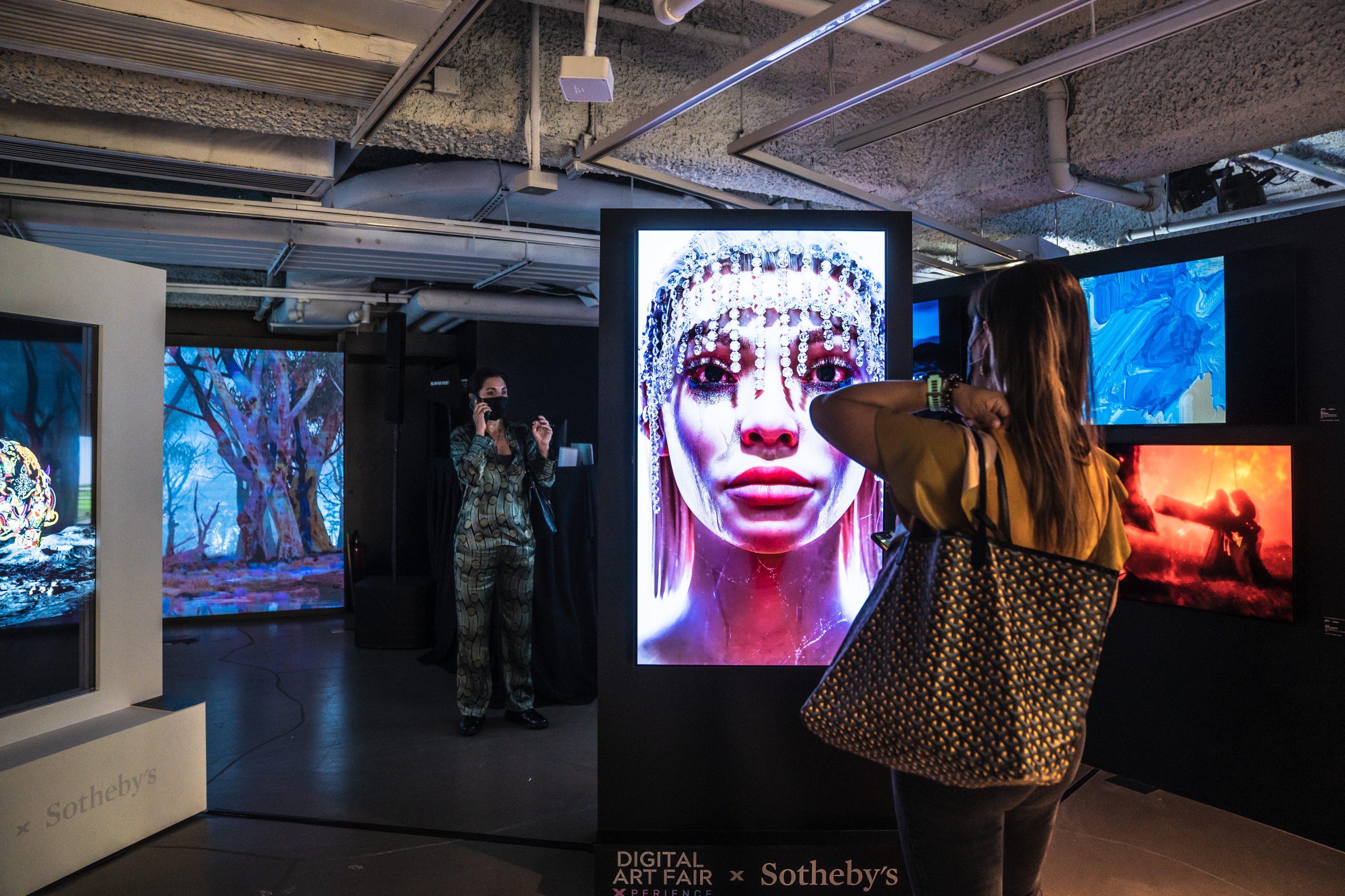 Digital and NFT art on display at the Digital Art Fair in Hong Kong last October.