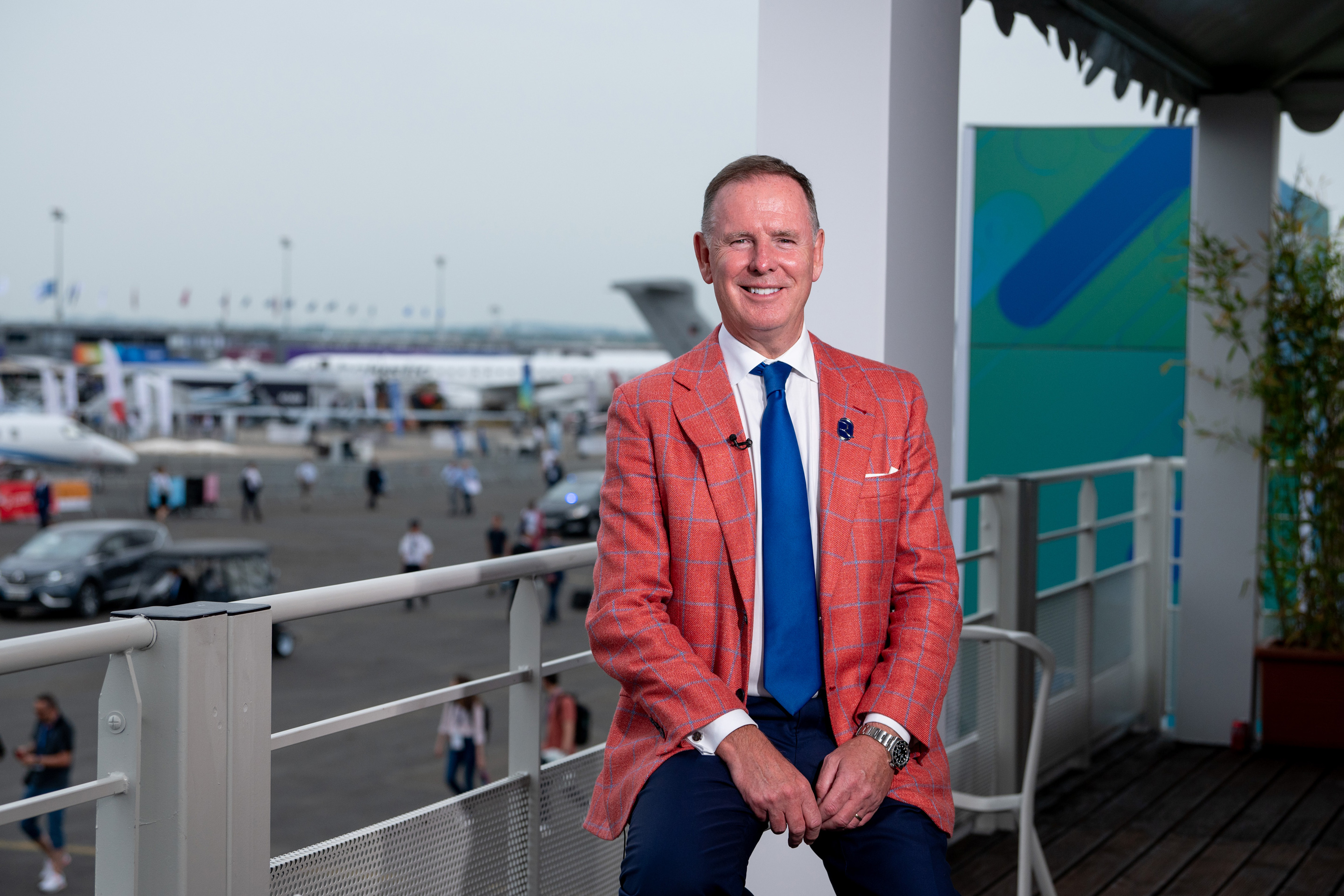 Tony Douglas, chief executive officer of Riyadh Air at the Paris Air Show in France on June 19, 2023.