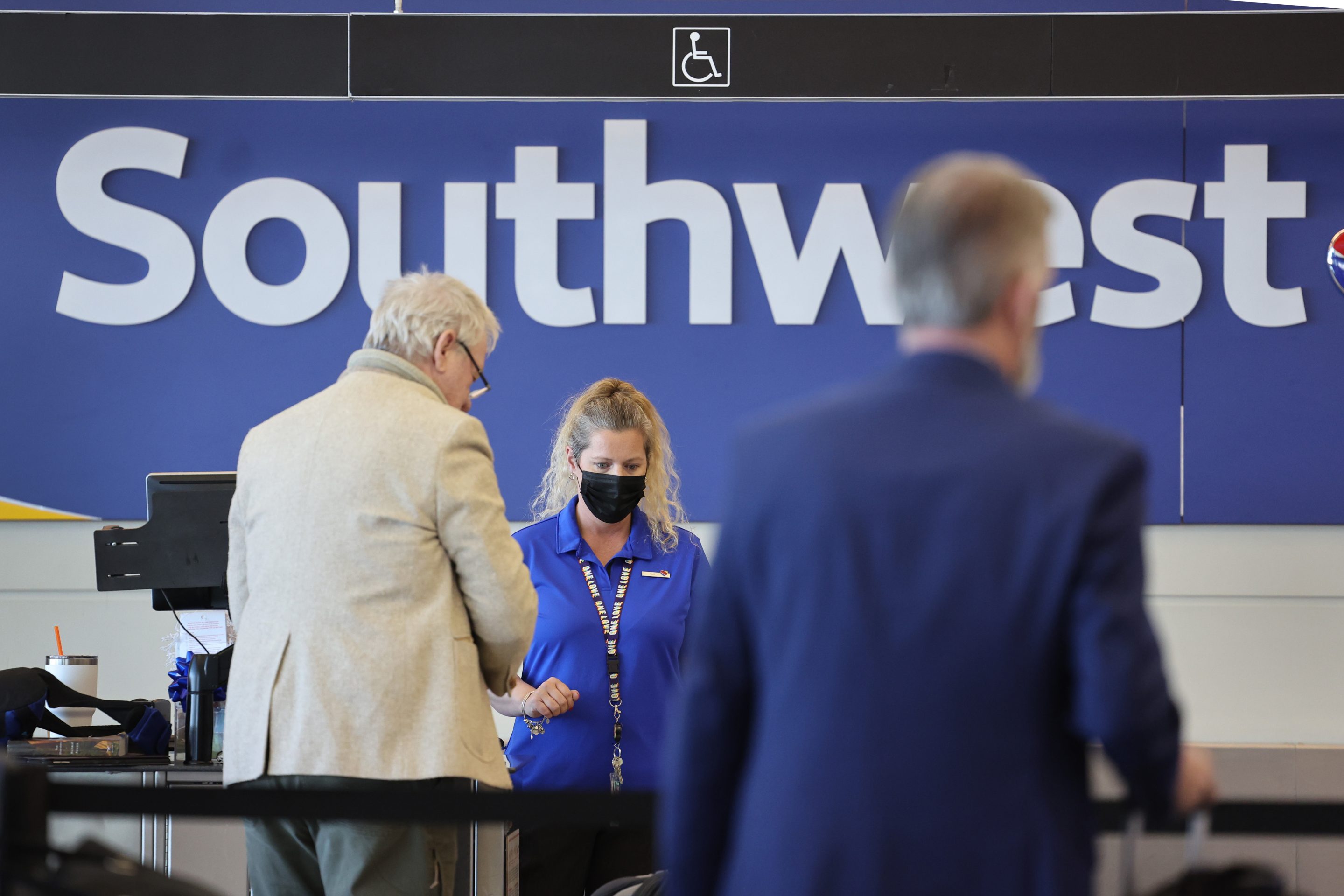Passengers check in for Southwest Airlines flights at Chicago Midway International Airport on April 18, 2023.