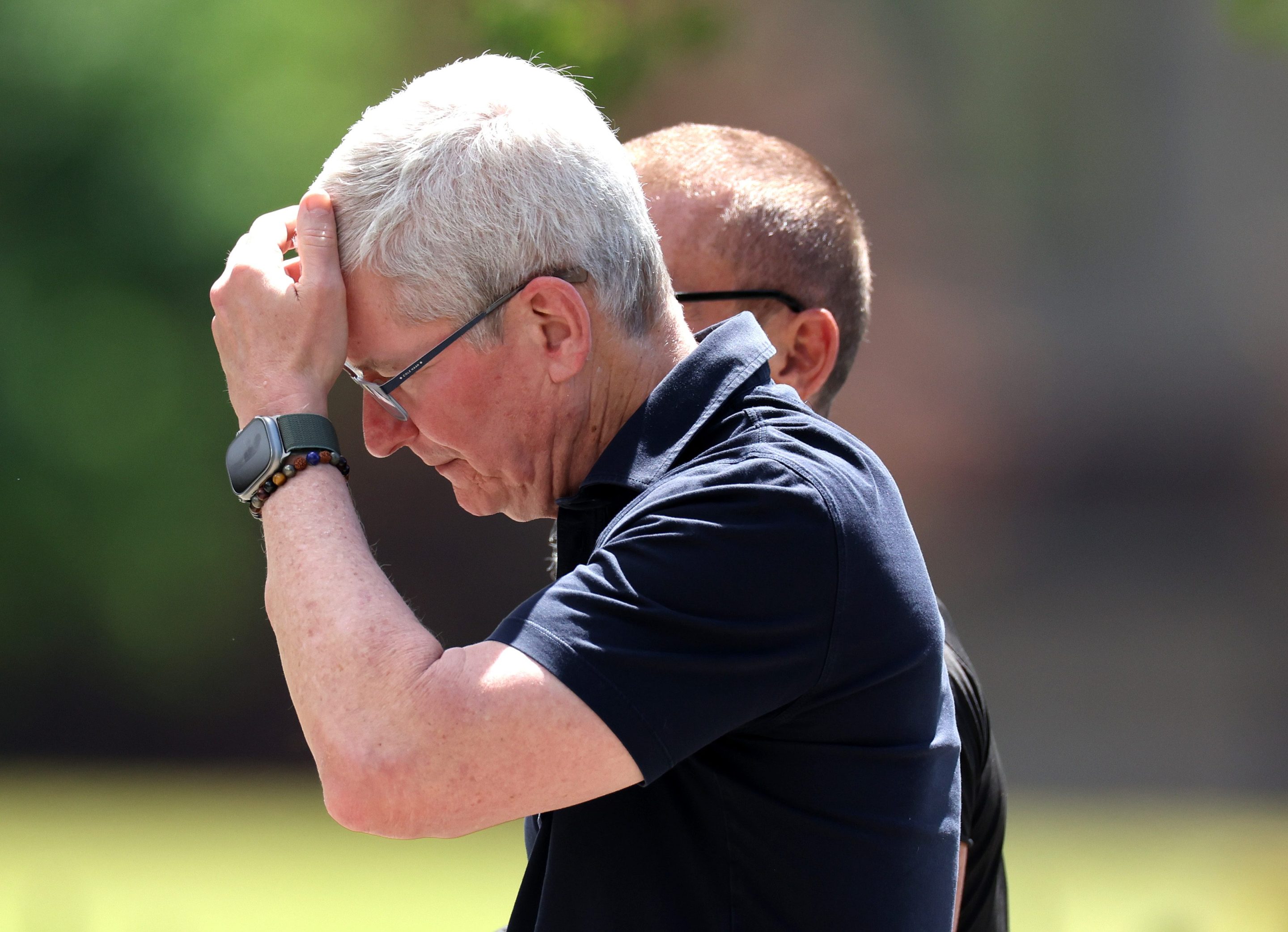 Apple CEO Tim Cook is grappling with a sharp decline in his company's stock price.