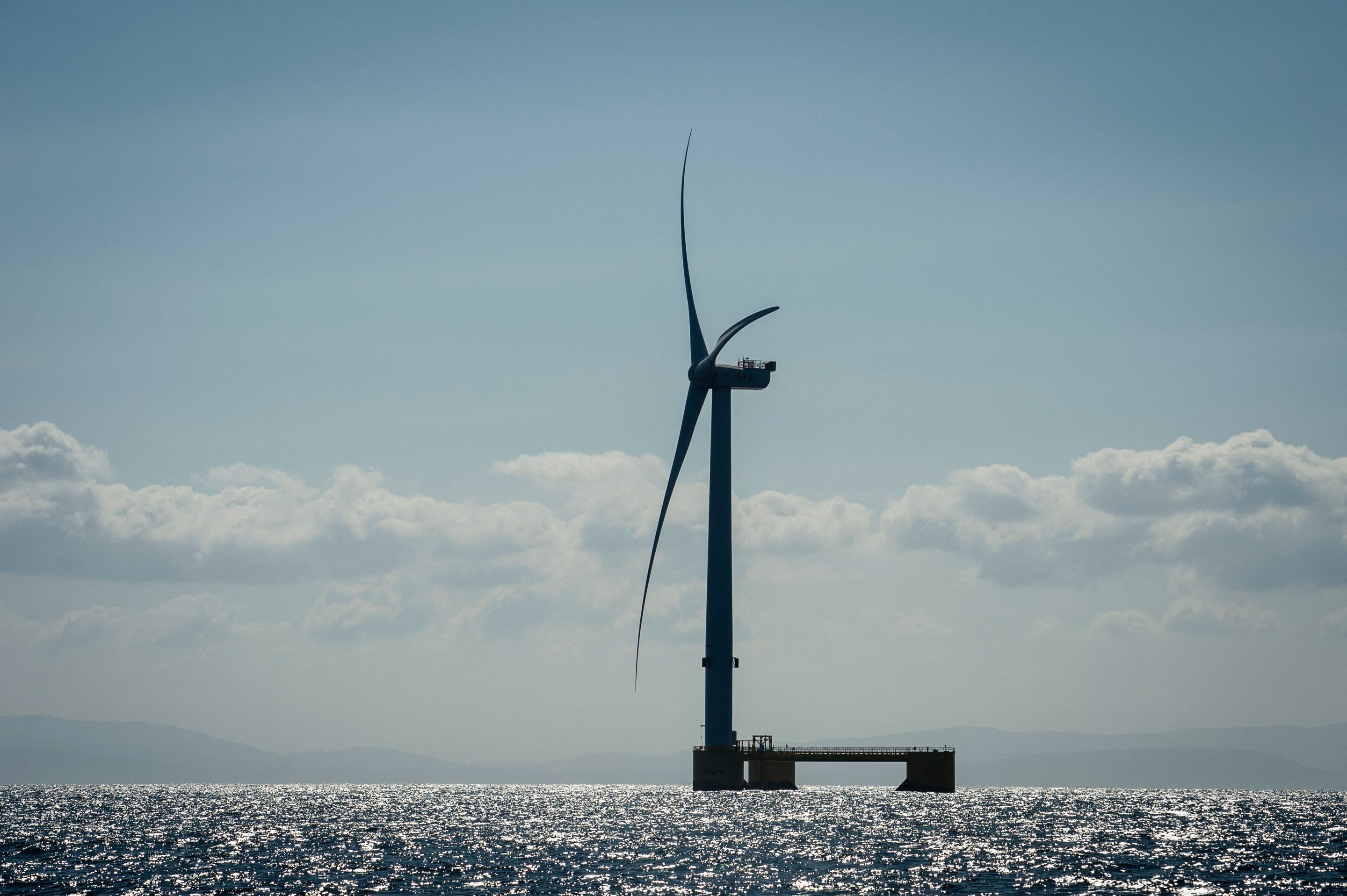 Offshore wind turbines near Portugal.