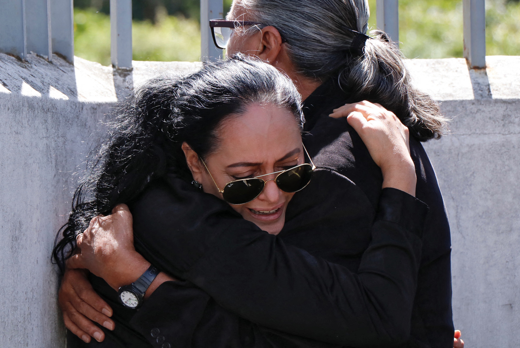 Lorena Villavicencio, sister of Ecuadorean presidential candidate Fernando Villavicencio, who was gunned down Wednesday, mourns on Thursday.