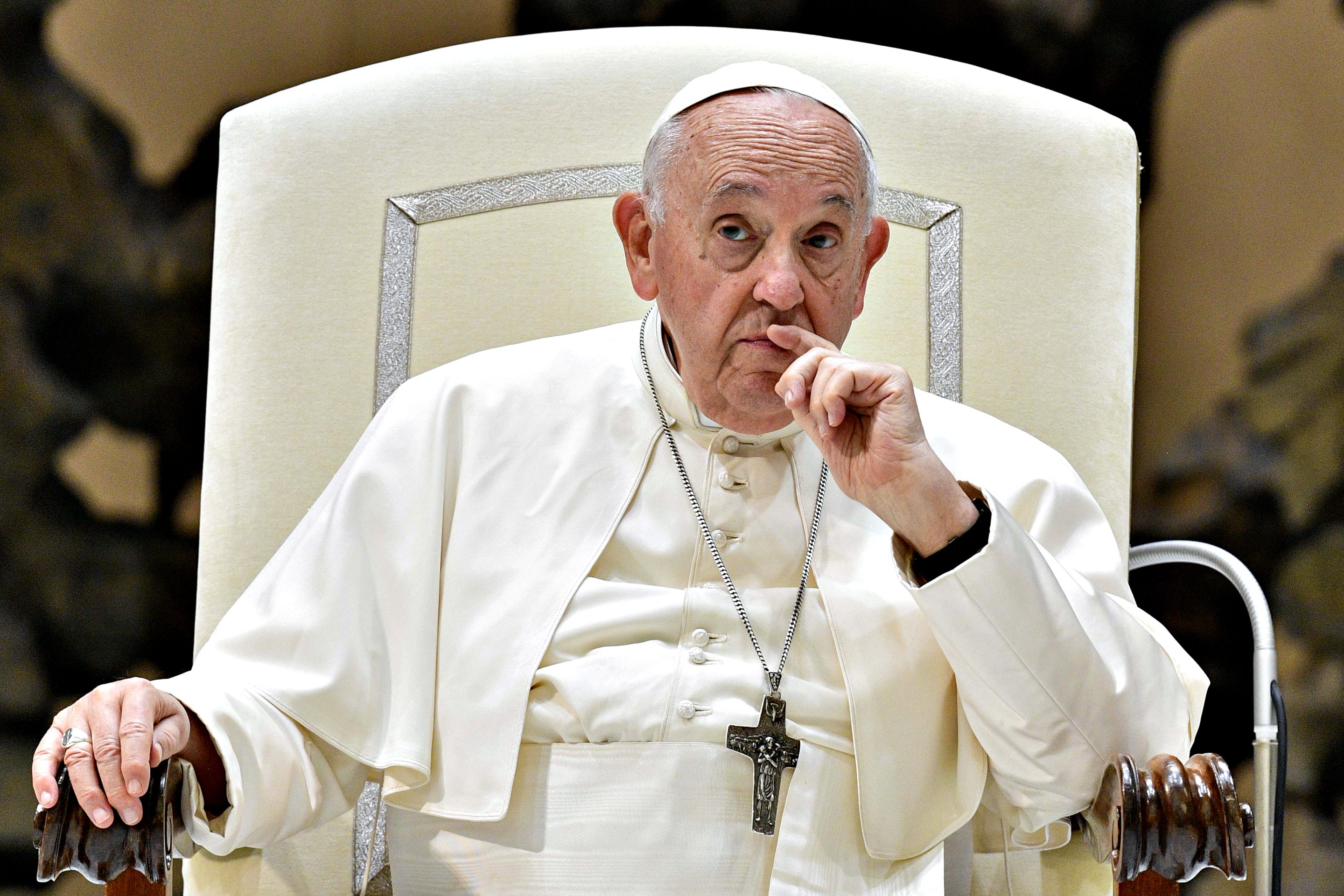 Pope Francis attends his weekly General Audience at the Paul VI Hall on August 09, 2023 in Vatican City, Vatican.