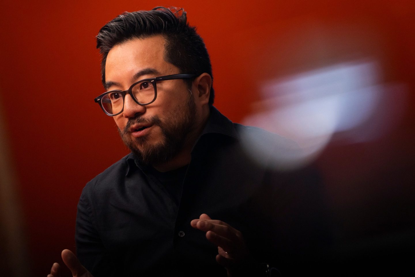 man wearing glasses