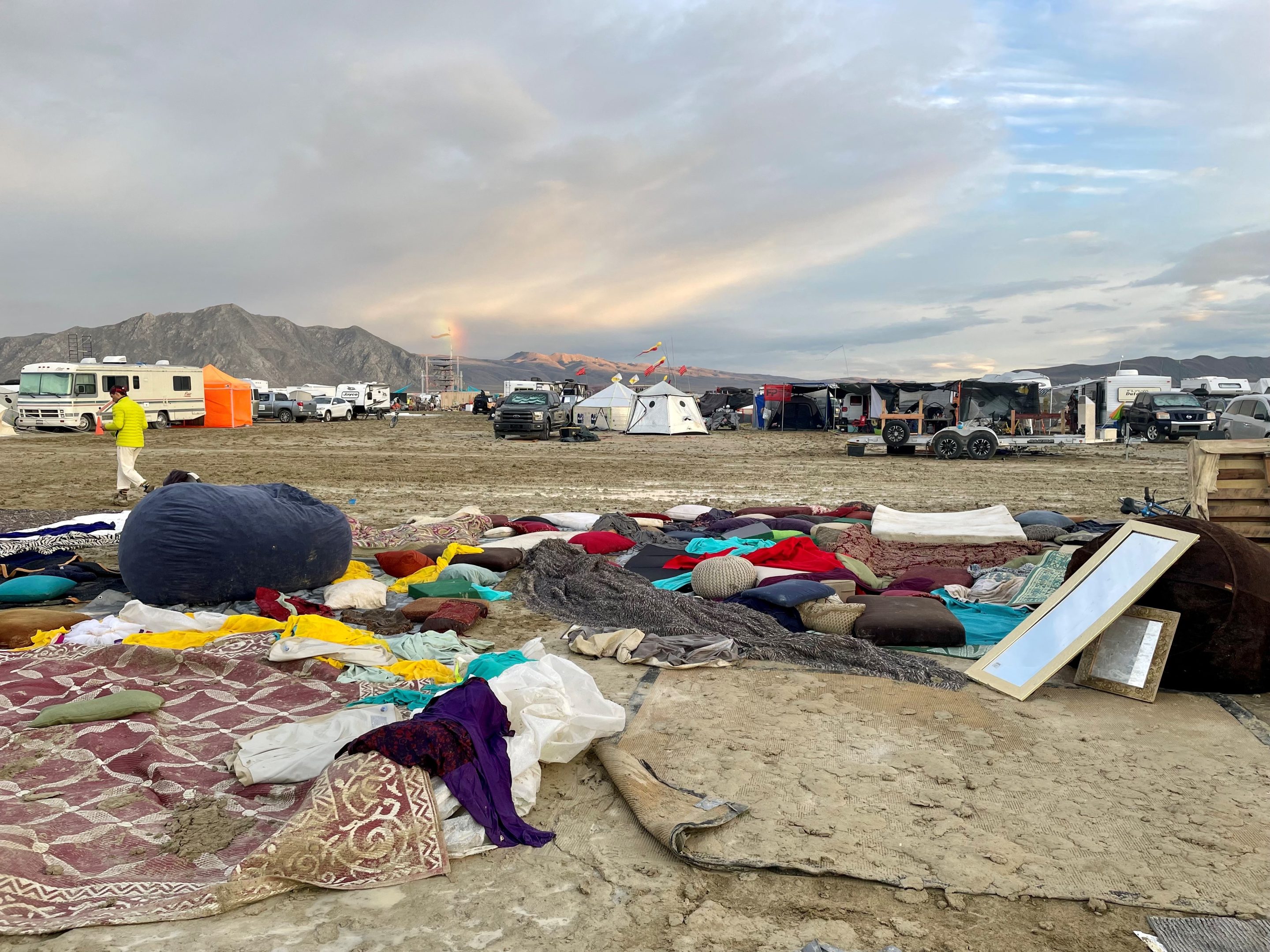 Floods turned Burning Man into a quagmire.