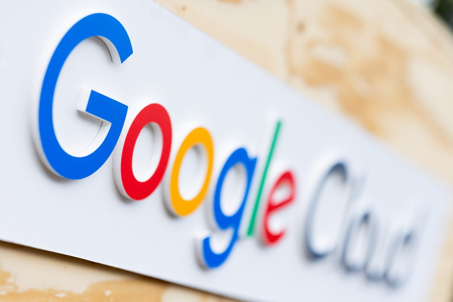The Google Cloud sign in and out of focus.