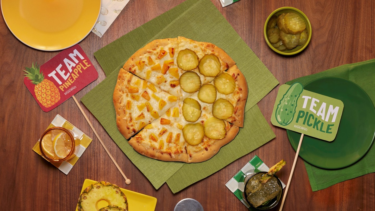 DiGiorno's pineapple pickle pizza.