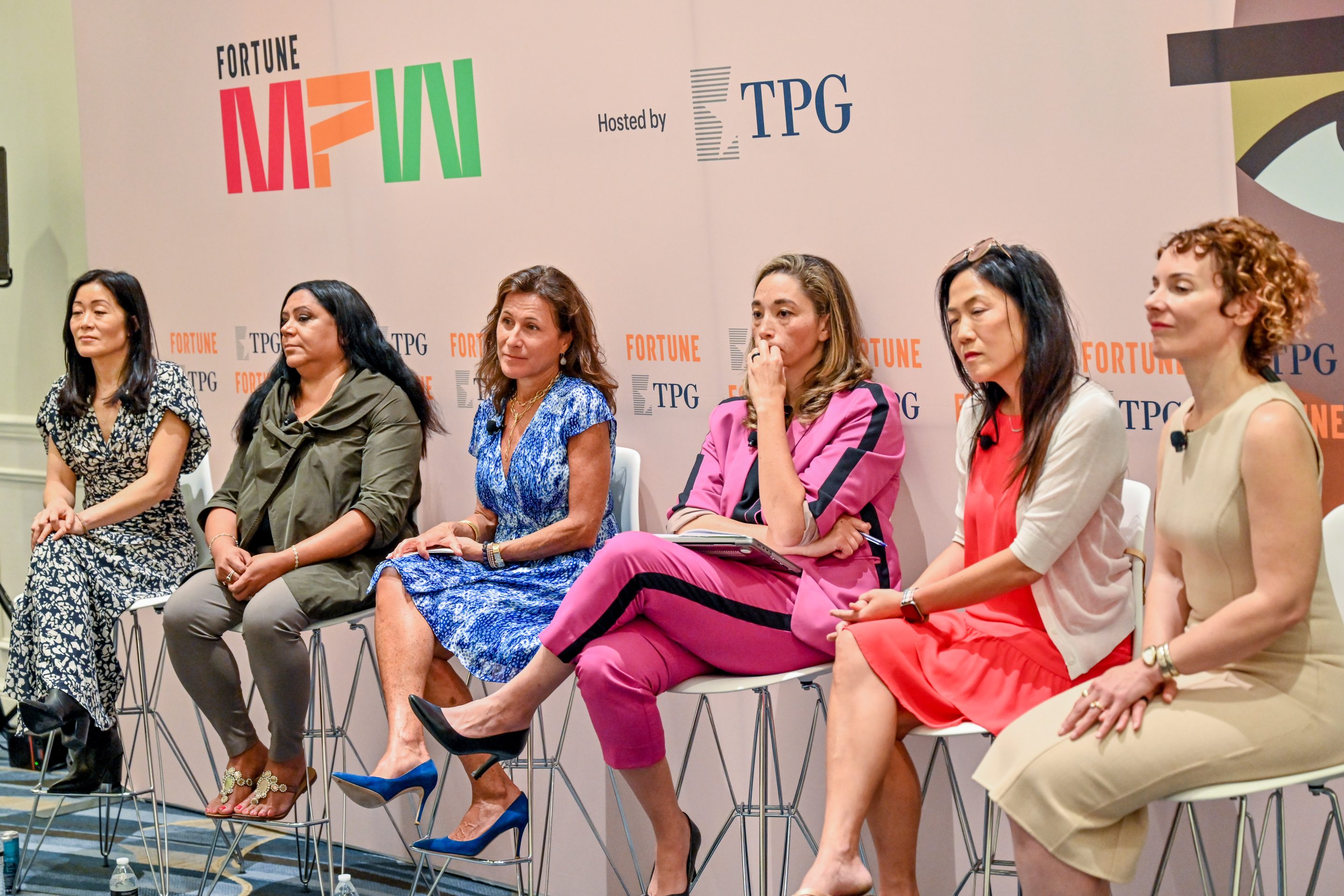 Six panelists at the Fortune Most Powerful Women Summit in California
