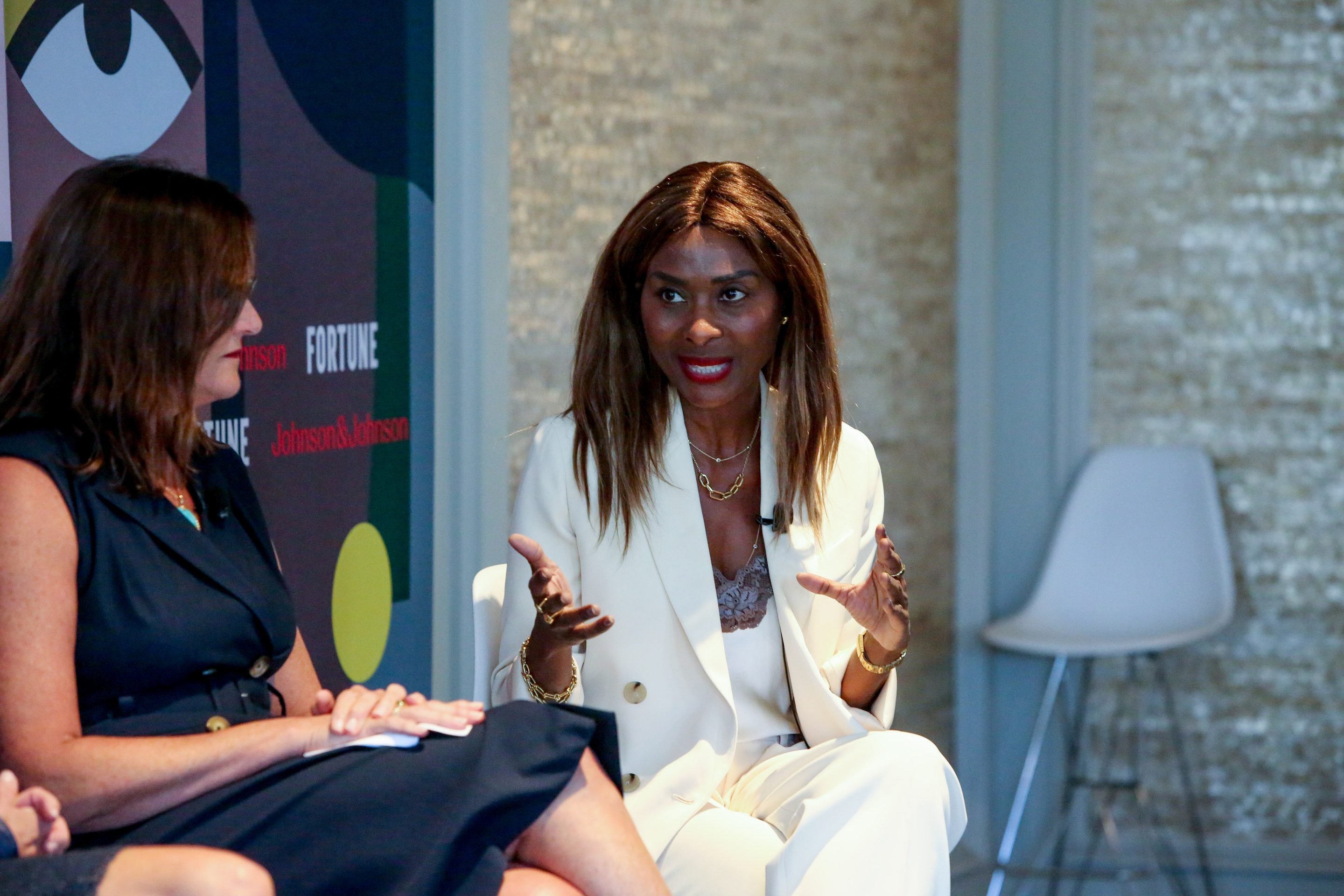 Asahi Pompey, global head of corporate engagement at Goldman Sachs and president of the Goldman Sachs Foundation, speaks at the Fortune Most Powerful Women Summit in Laguna Niguel, Calif., on Oct. 10. 2023.