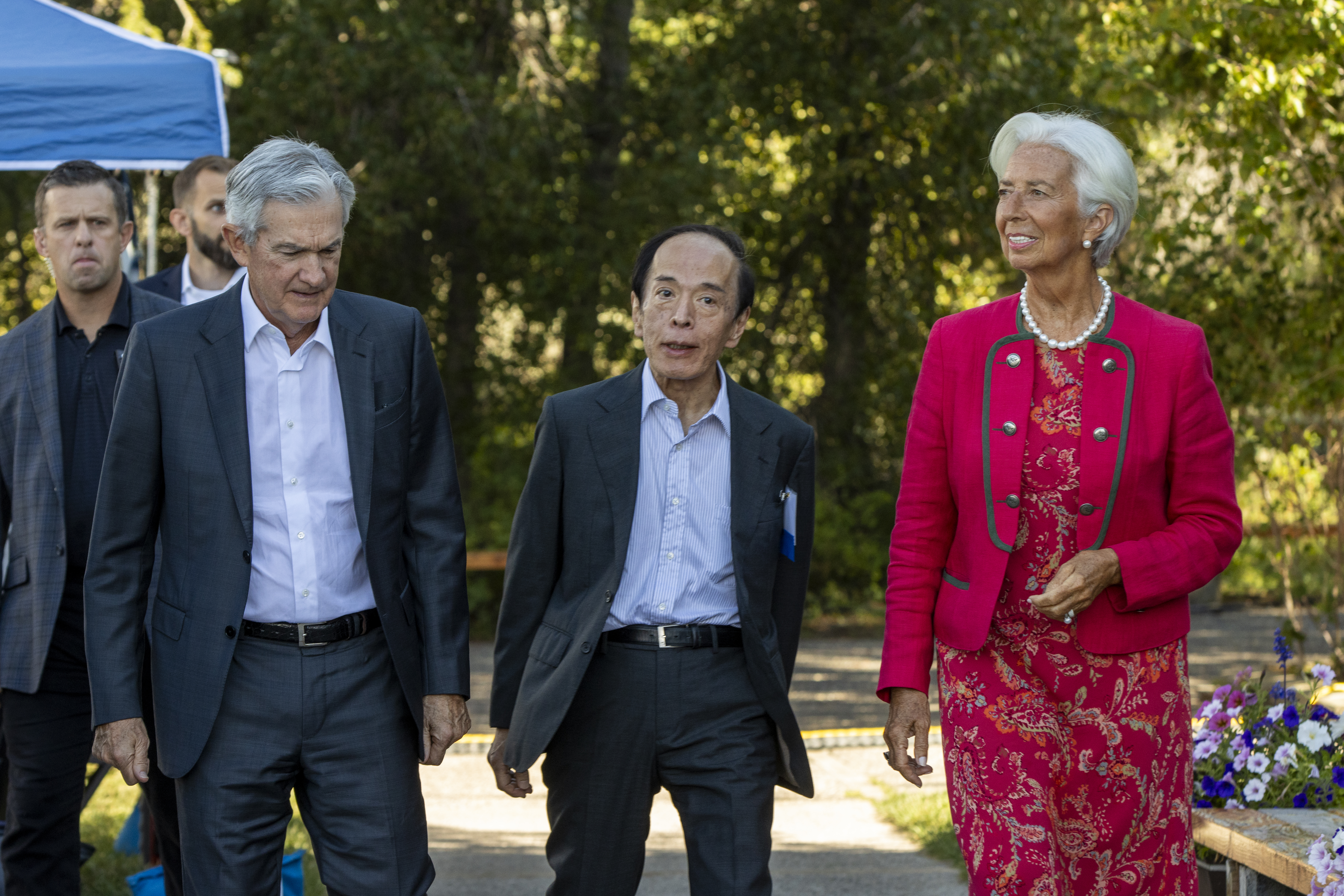 Christine Lagarde, Kazuo Ueda, Jerome Powell